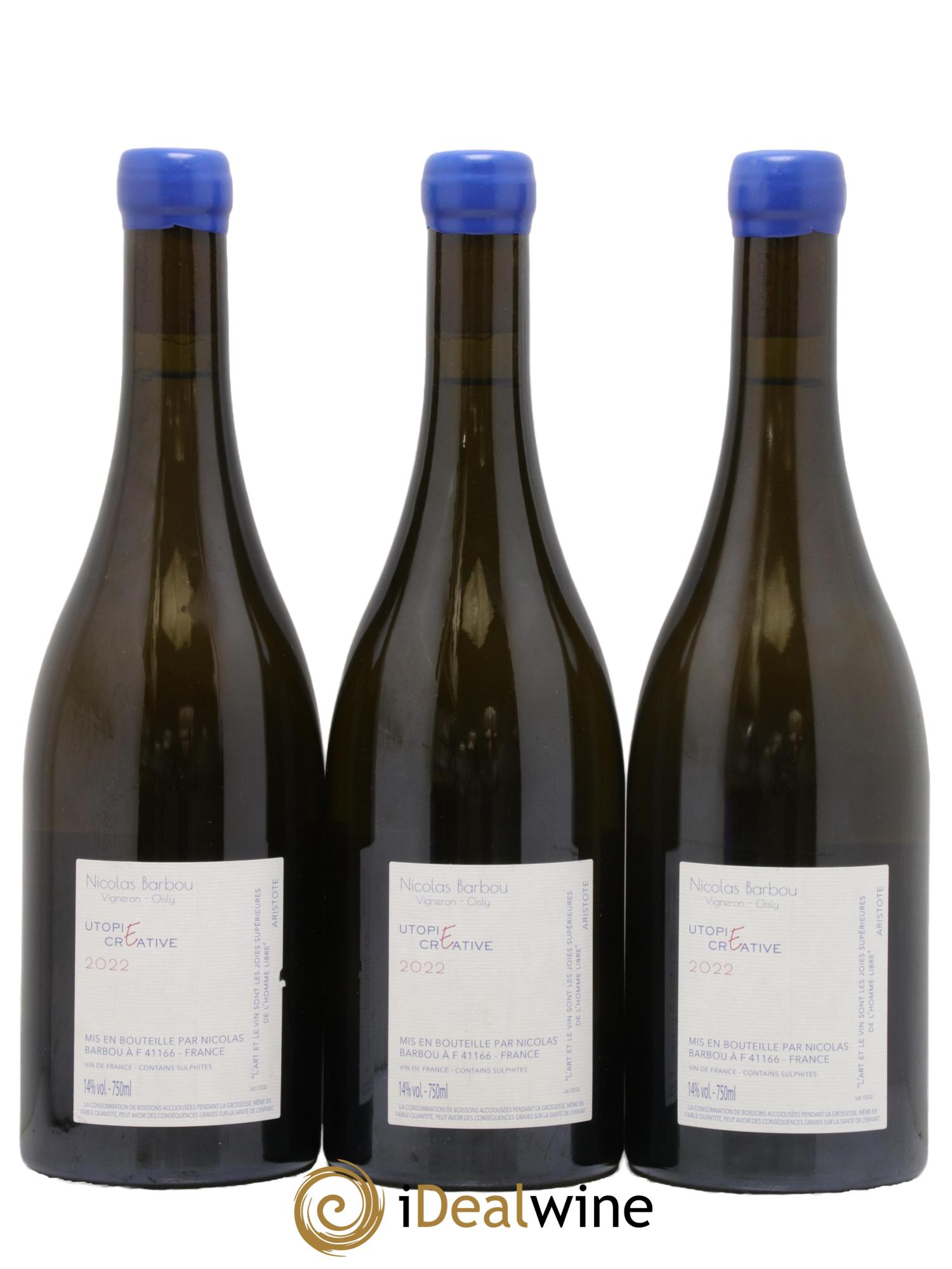 Vin de France Utopie Créative Nicolas Barbou 2022 - Lot de 3 bouteilles - 1