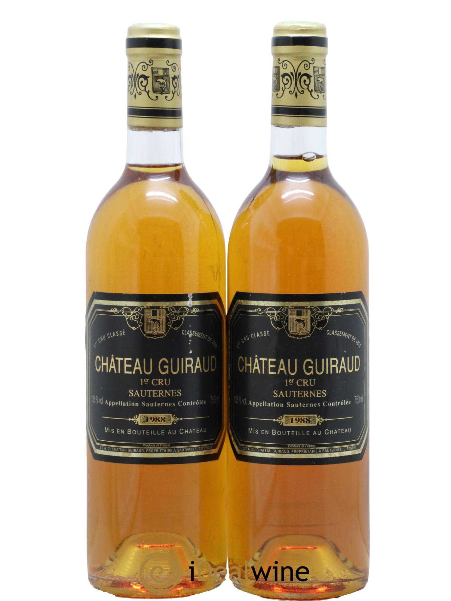 Château Guiraud 1er Grand Cru Classé 1988 - Lotto di 2 bottiglie - 0