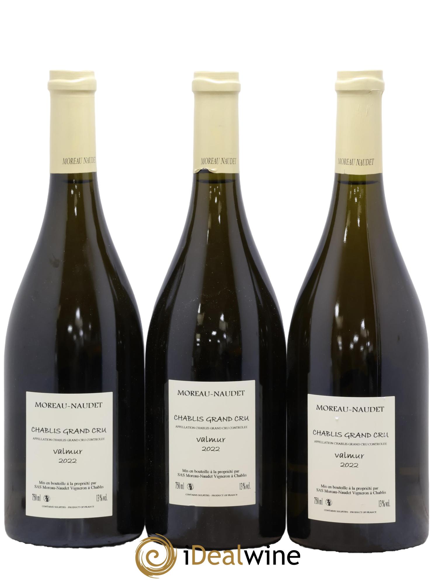 Chablis Grand Cru Valmur Moreau-Naudet 2022 - Lot de 3 bouteilles - 1