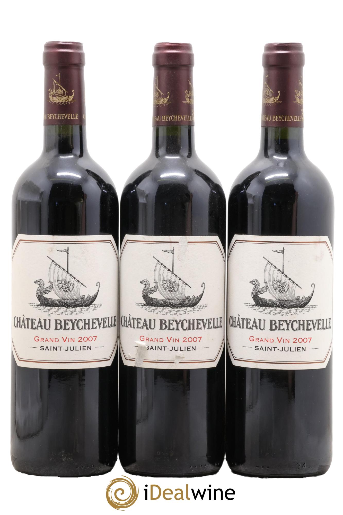 Château Beychevelle 4ème Grand Cru Classé 2007 - Lot de 3 bouteilles - 0