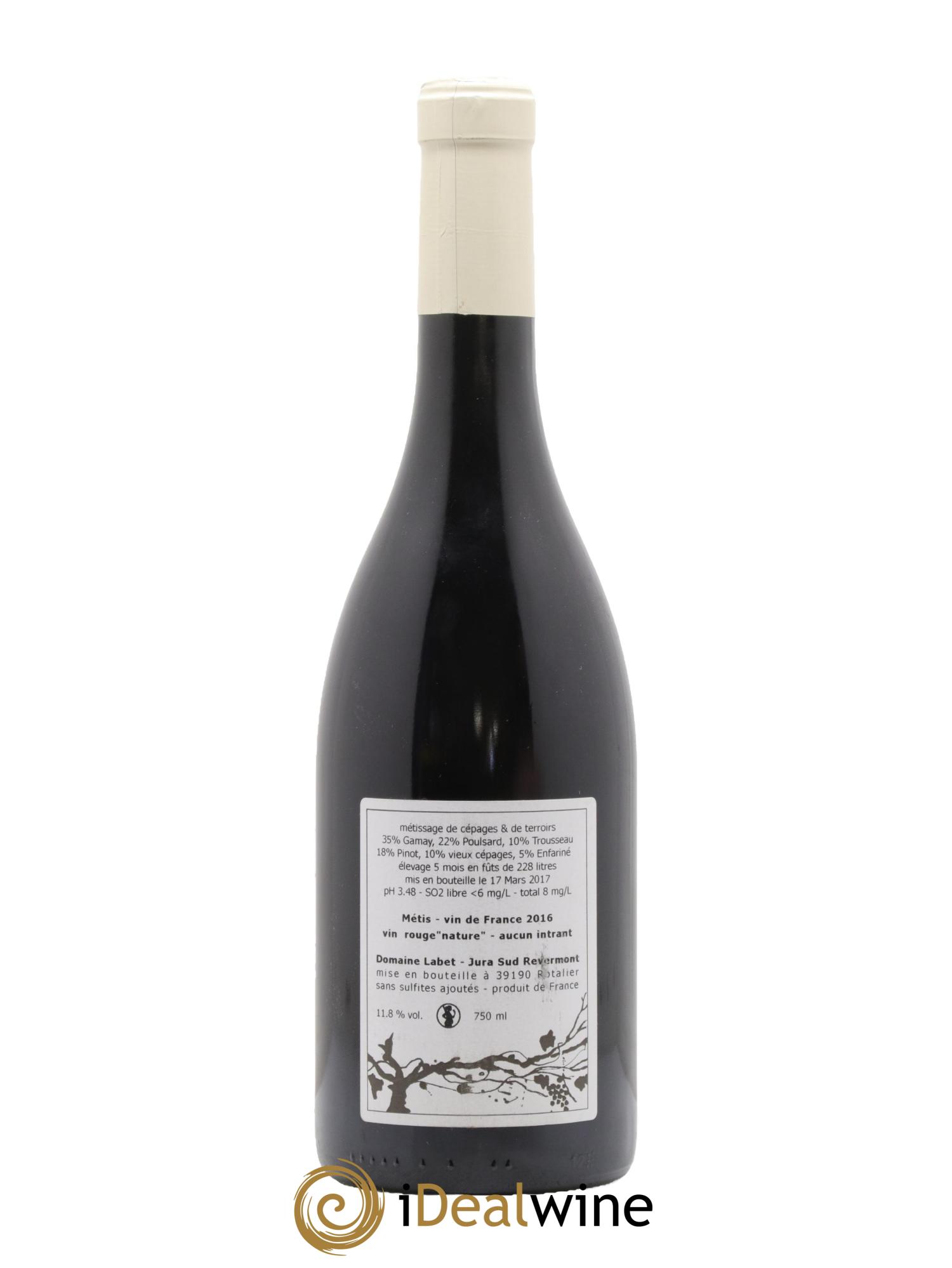 Vin de France Métis Romain - Julien - Charline Labet 2016 - Lot de 1 bouteille - 1