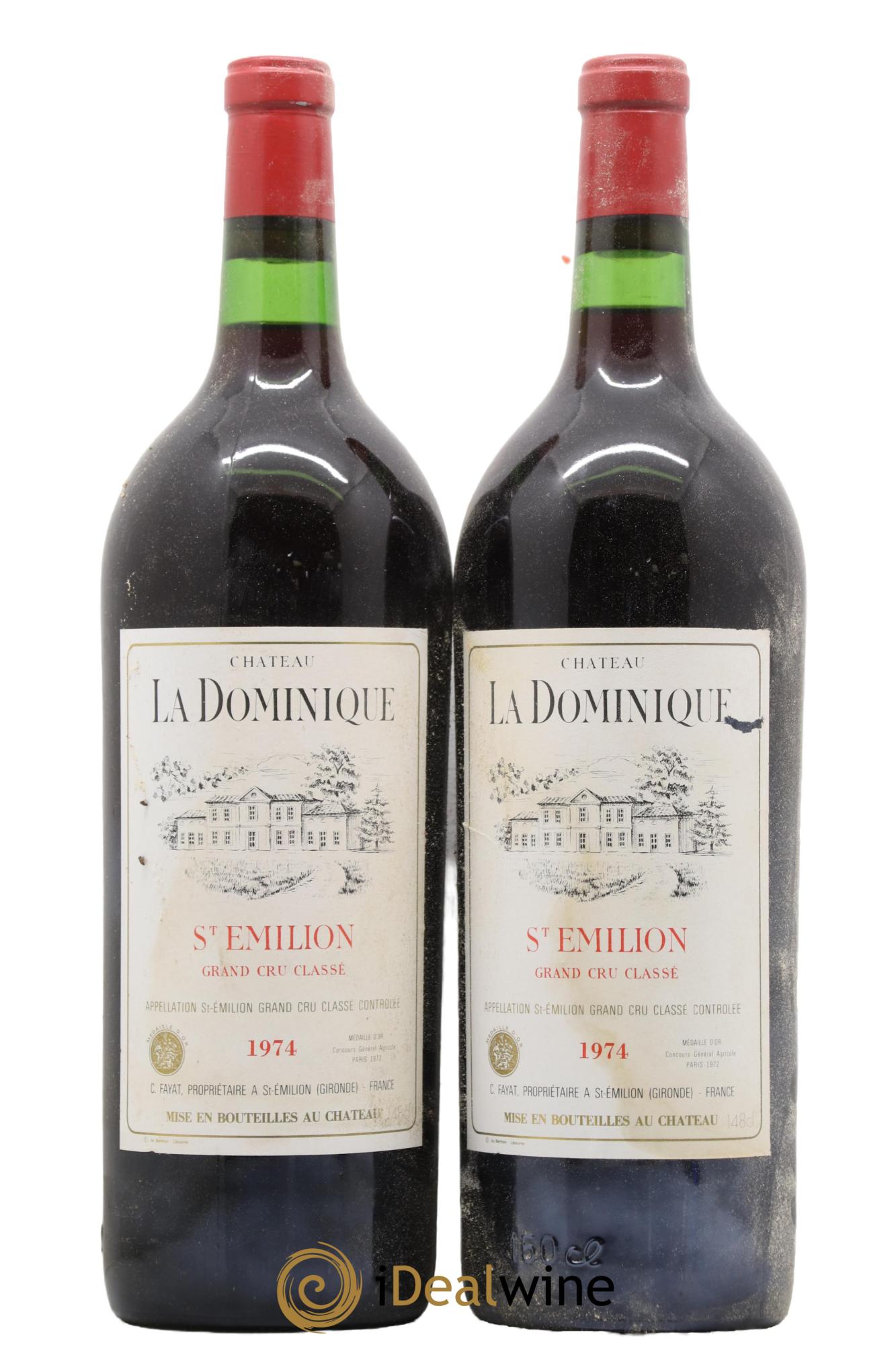 Château la Dominique Grand Cru Classé 1974 - Lot de 2 magnums - 0