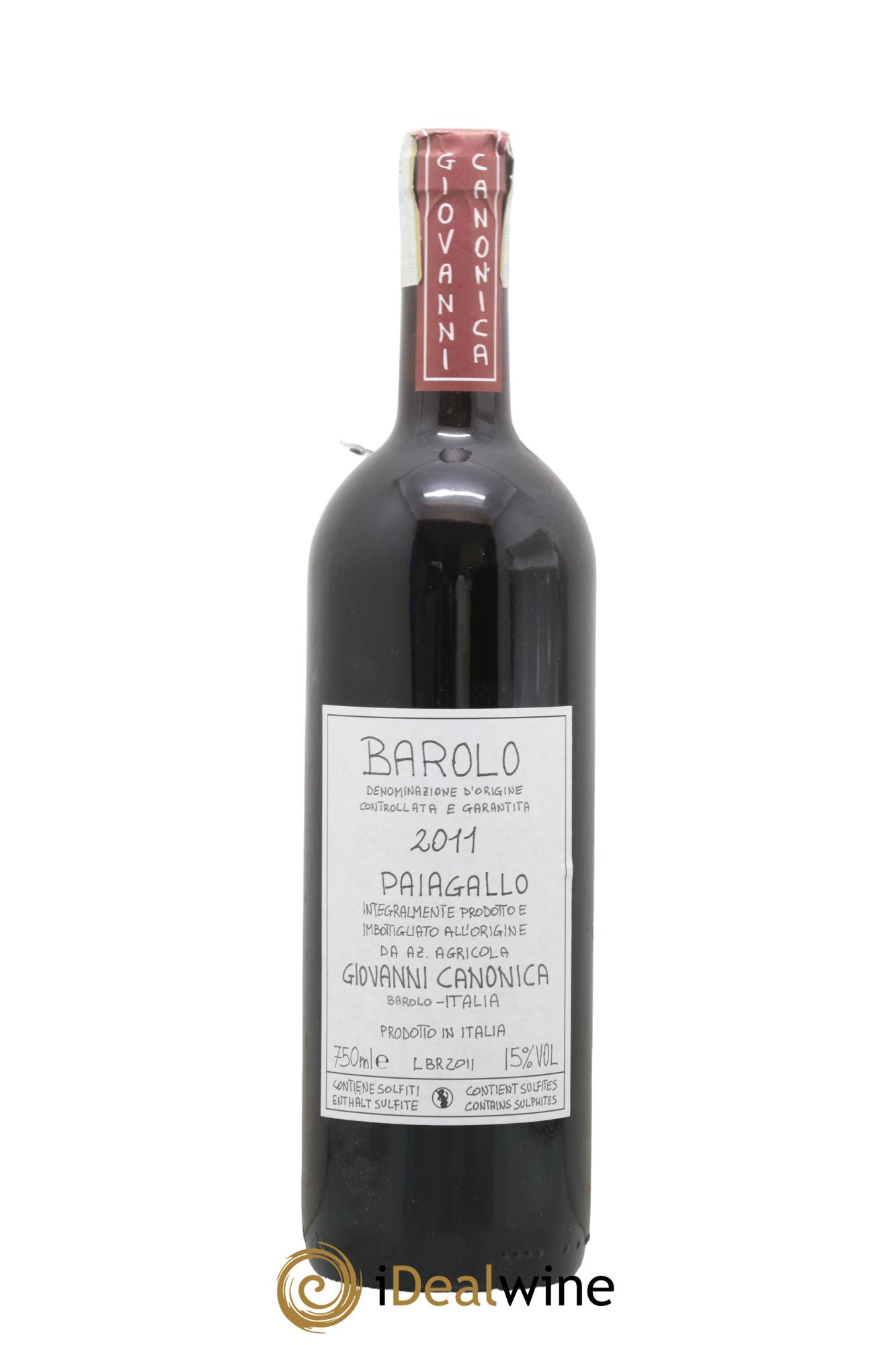 Barolo DOCG Paiagallo Giovanni Canonica 2011 - Lot de 1 bouteille - 0