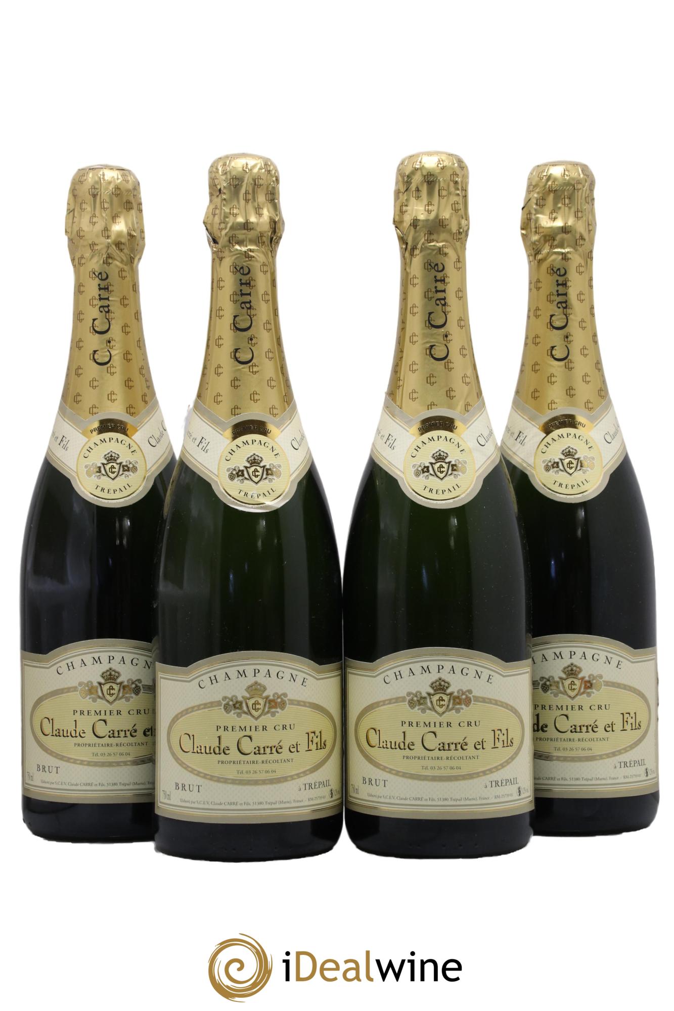 Champagne Brut Premier Cru Maison Claude Carré et Fils - Lot de 4 bouteilles - 0
