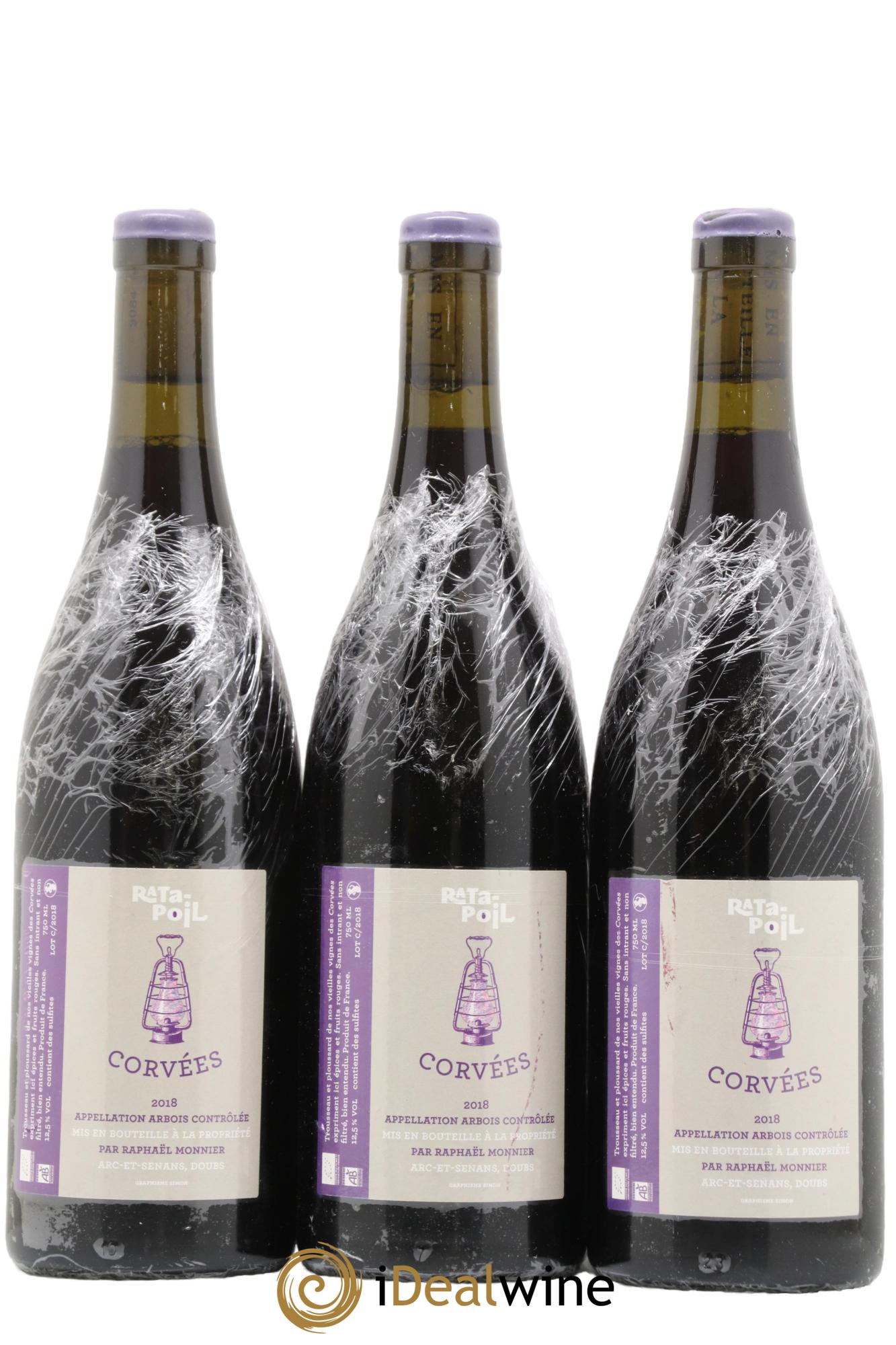 Arbois Corvées Trousseau Ratapoil 2018 - Lot de 3 bouteilles - 0