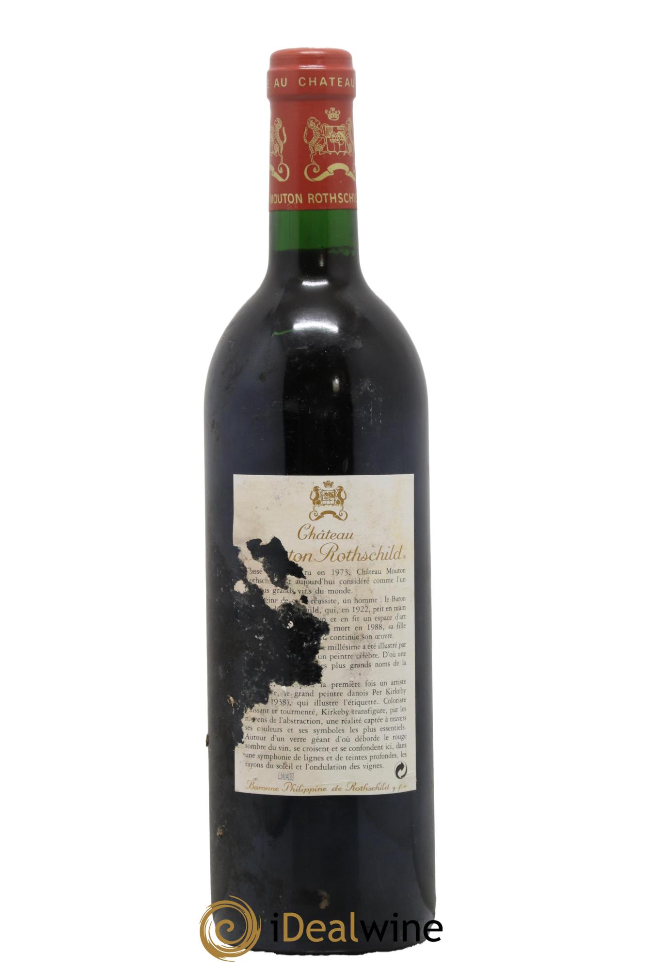 Château Mouton Rothschild 1er Grand Cru Classé 1992 - Lot de 1 bouteille - 1