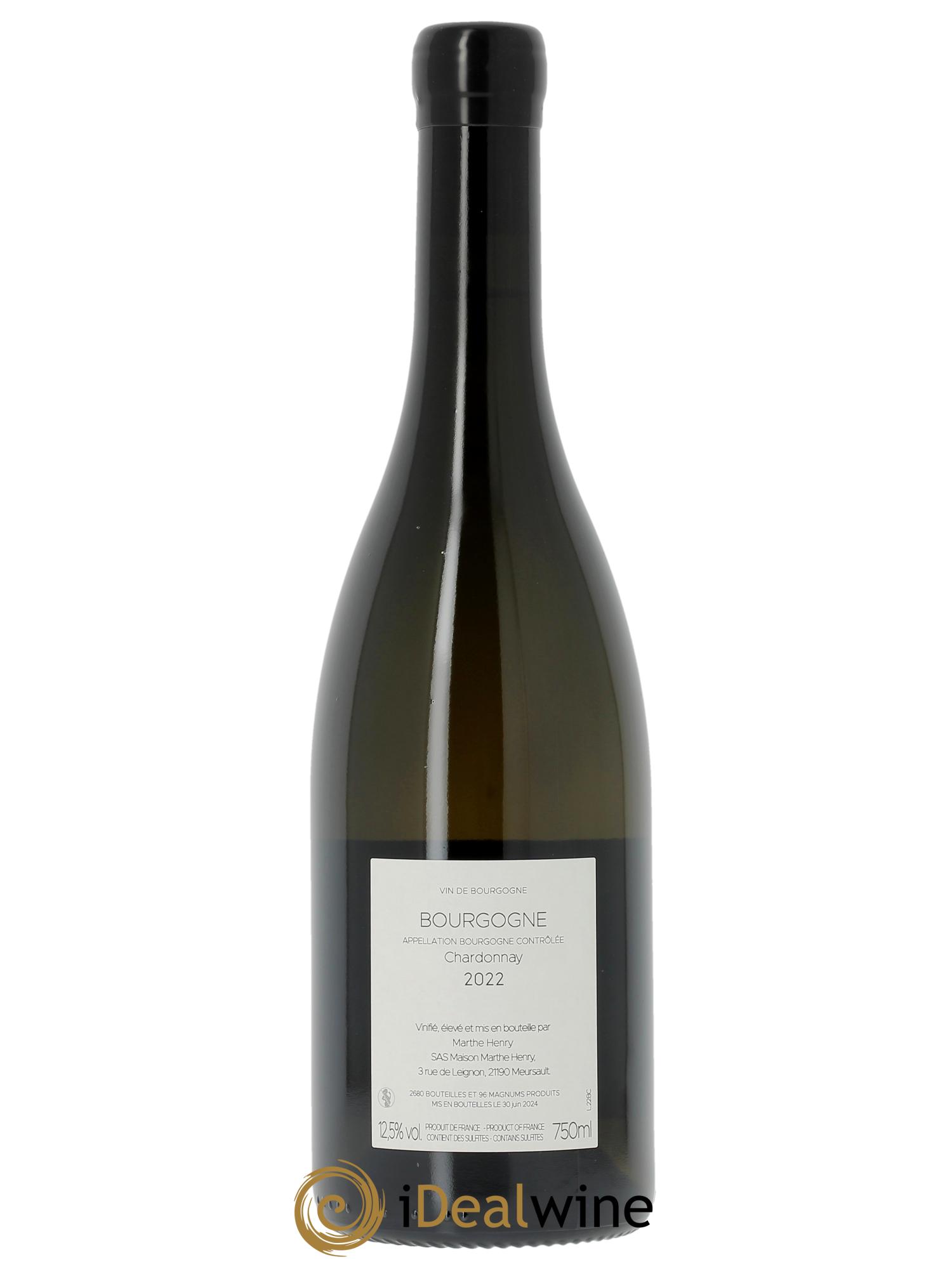Bourgogne Chardonnay Marthe Henry  2022 - Posten von 1 Flasche - 1