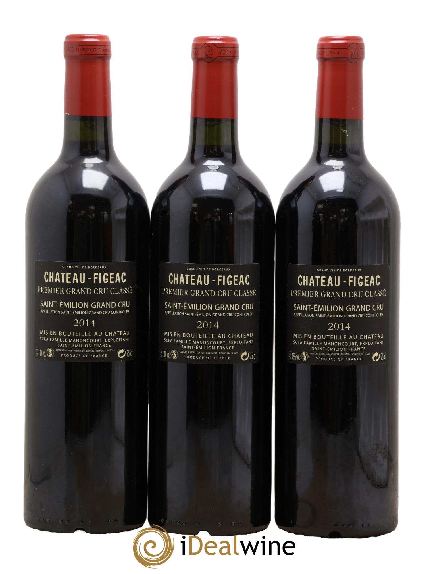 Château Figeac 1er Grand Cru Classé A 2014 - Lot of 3 bottles - 1