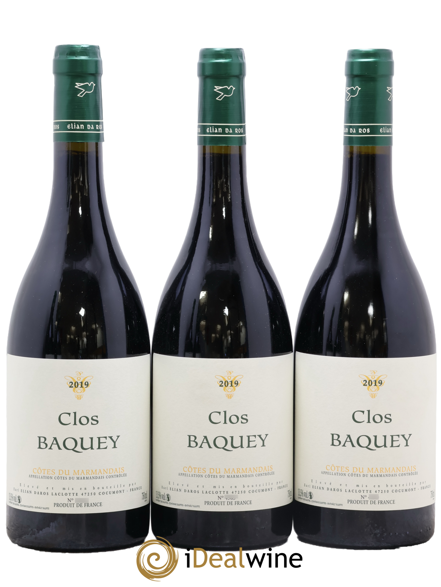 Côtes du Marmandais Clos Baquey Elian Da Ros (Domaine) 2019 - Lot de 3 bouteilles - 0