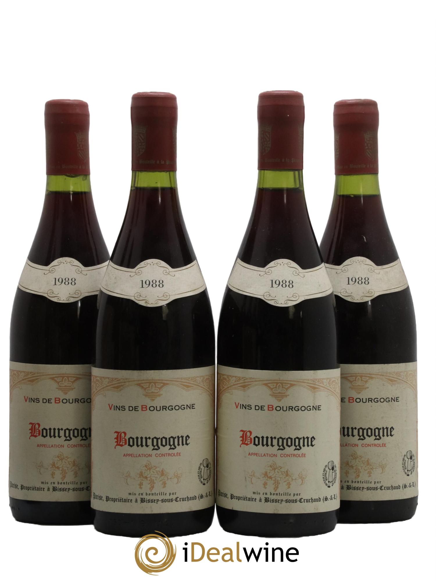 Bourgogne Domaine Parise 1988 - Lot de 4 bouteilles - 0