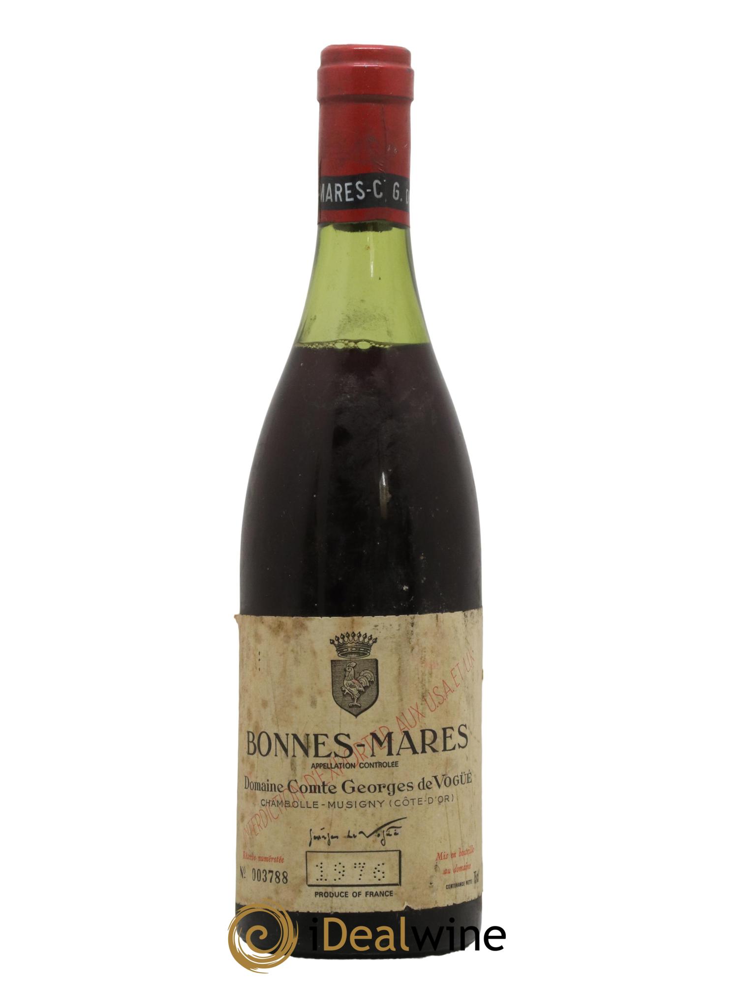 Bonnes-Mares Grand Cru Comte Georges de Vogüé 1976 - Lot of 1 bottle - 0