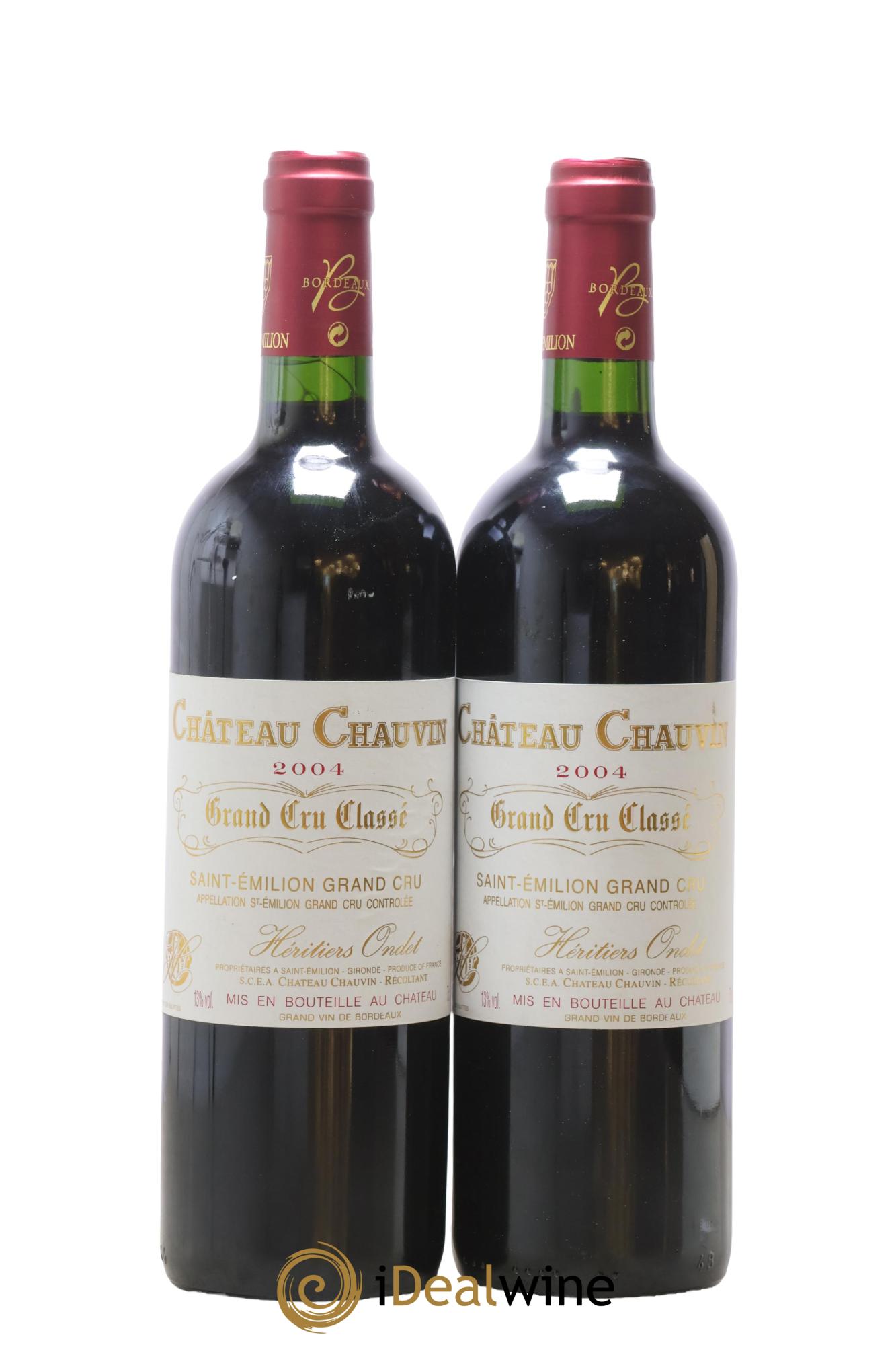 Château Chauvin Grand Cru Classé 2004 - Lot de 2 bouteilles - 0