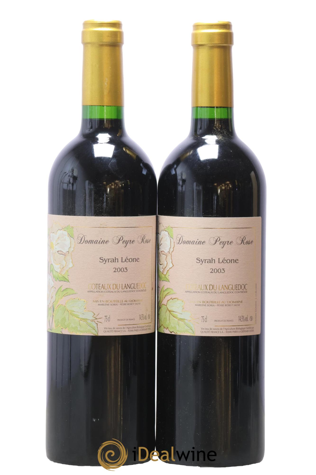 Coteaux du Languedoc Domaine Peyre Rose Belle Léone (anciennement Syrah Léone) Marlène Soria 2003 - Posten von 2 Flaschen - 0