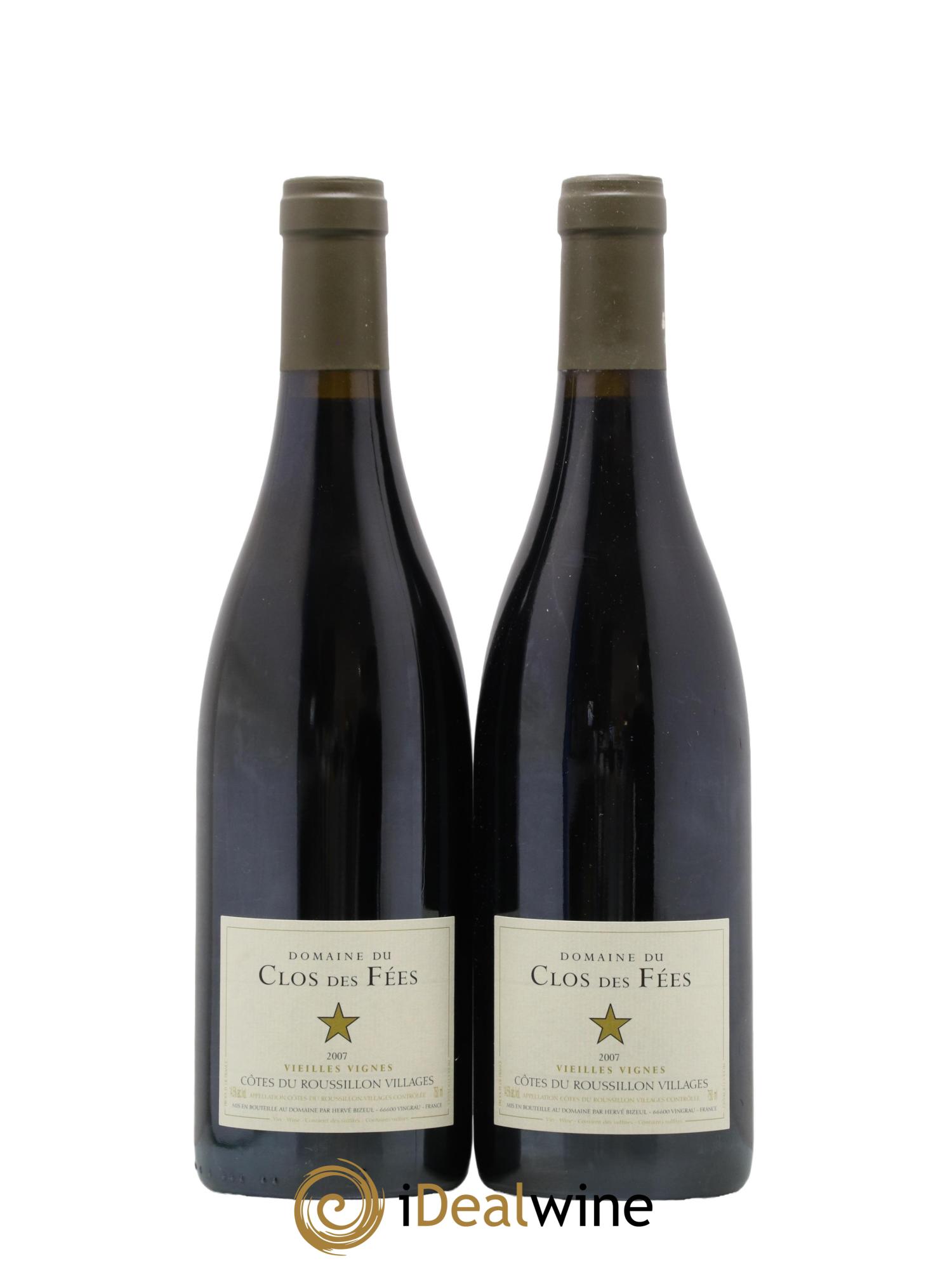 Côtes du Roussillon Villages Clos des Fées Vieilles vignes Hervé Bizeul 2007 - Lot de 2 bouteilles - 0