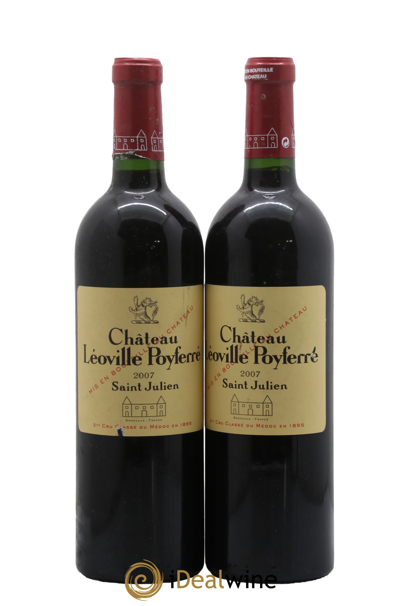 Château Léoville Poyferré 2ème Grand Cru Classé 2007 - Lot of 2 bottles - 0