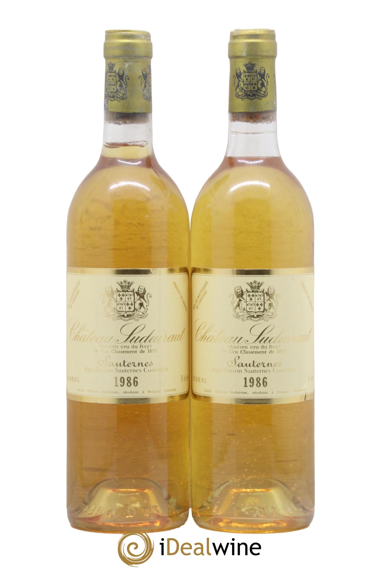 Château Suduiraut 1er Grand Cru Classé 1986 - Lot of 2 bottles - 0