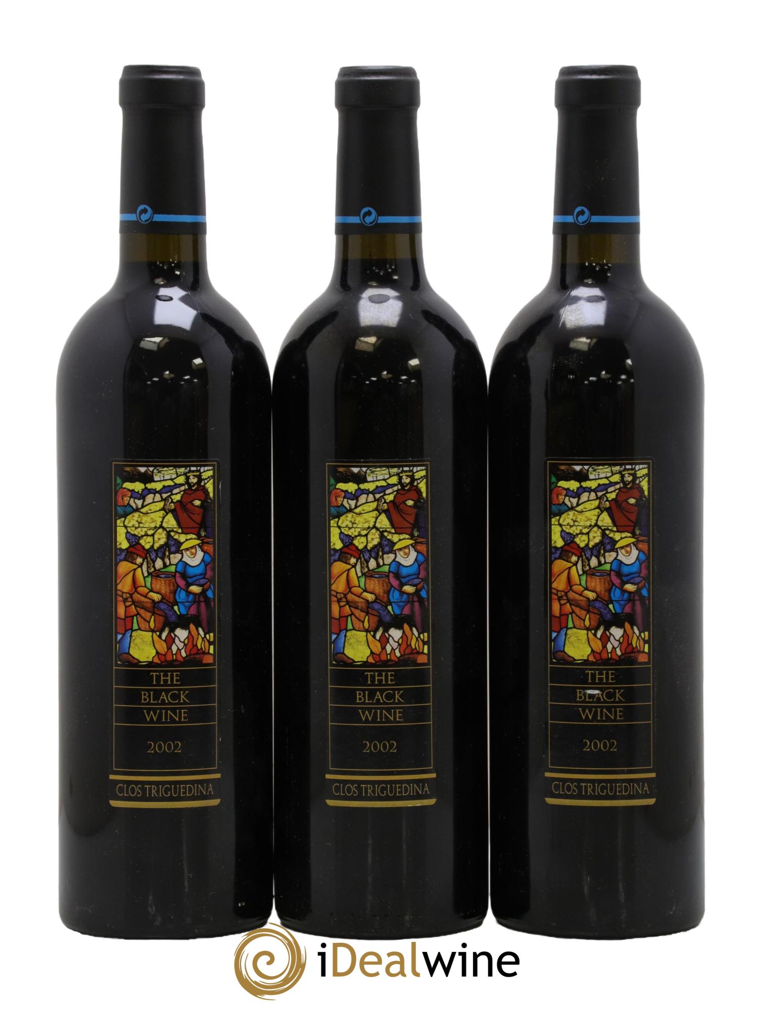Cahors Clos Triguedina New Black Wine Jean-Luc Baldès 2002 - Lot de 3 bouteilles - 0