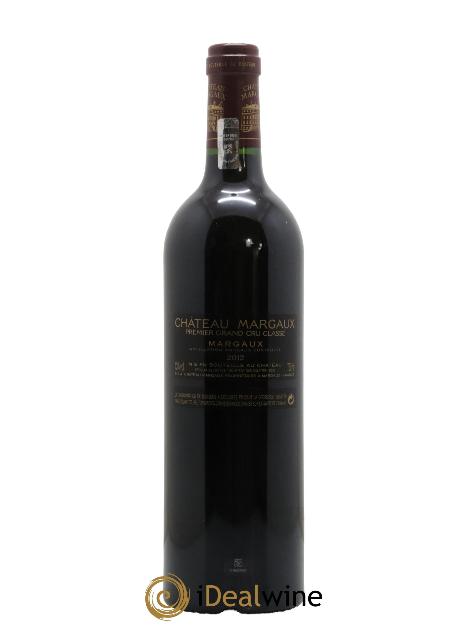 Château Margaux 1er Grand Cru Classé 2012 - Lot de 1 bouteille - 1