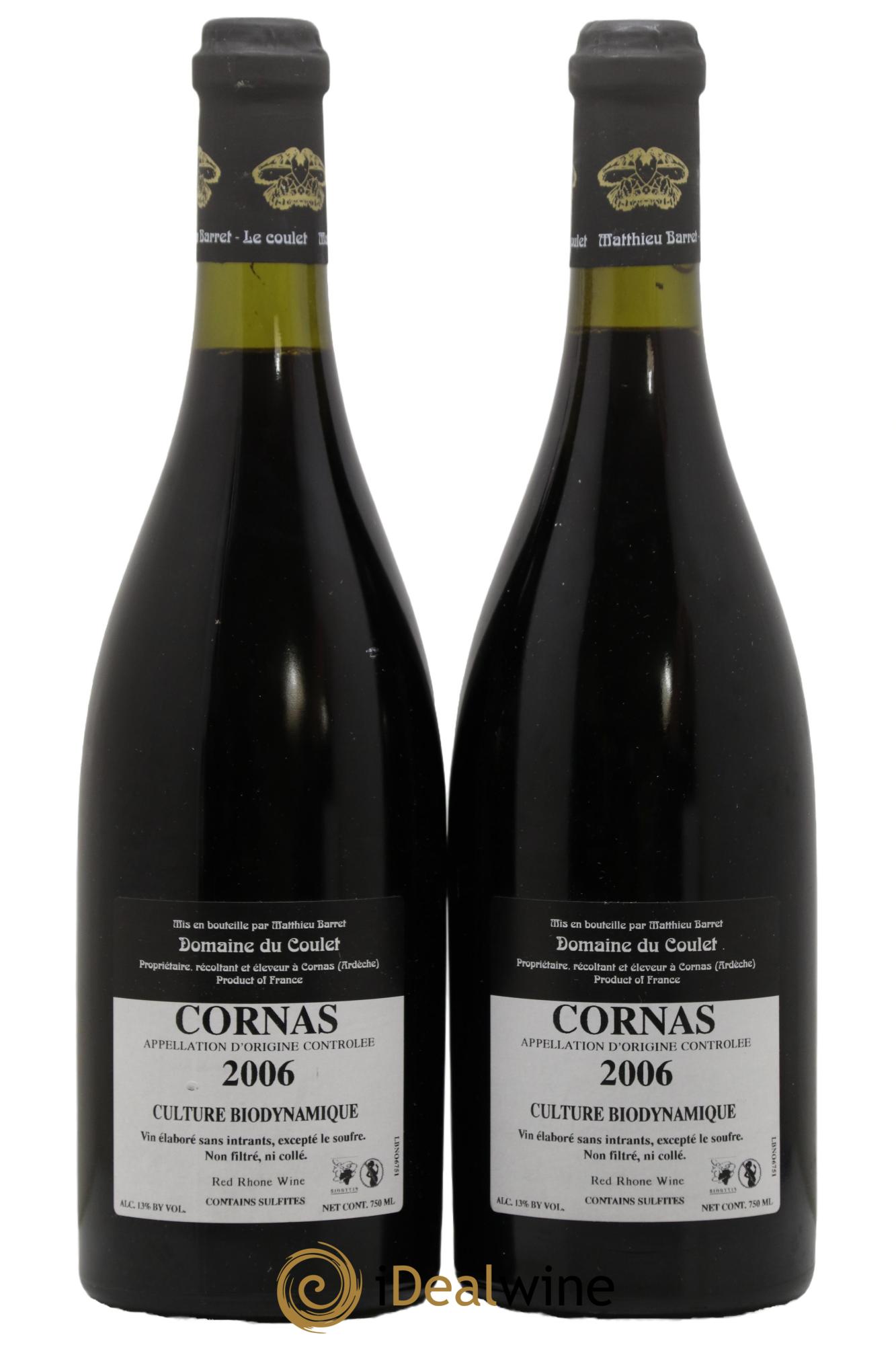 Cornas Billes Noires Coulet (Domaine du) - Matthieu Barret  2006 - Lot of 2 bottles - 1
