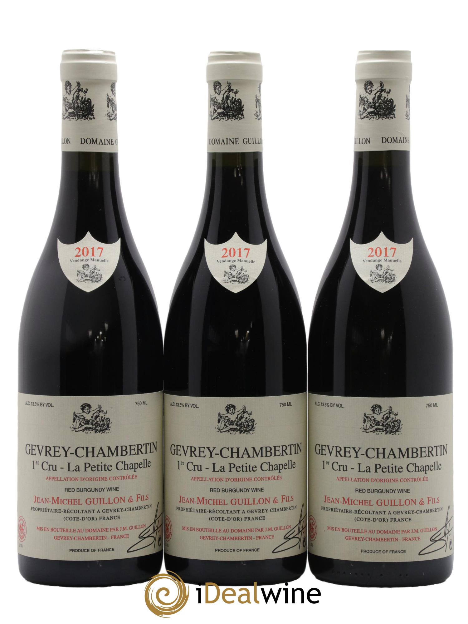 Gevrey-Chambertin 1er Cru Petite Chapelle Jean-Michel Guillon 2017 - Lot de 3 bouteilles - 0