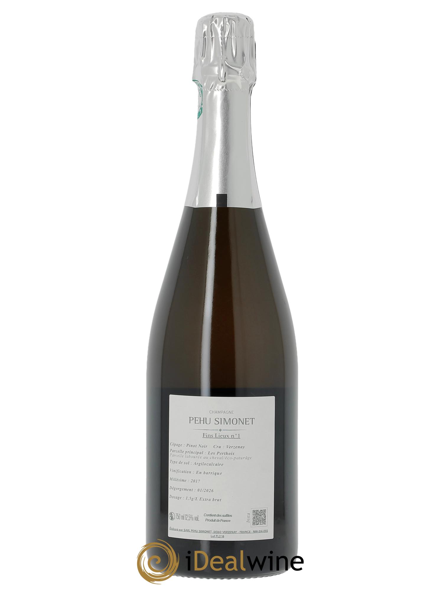 Fins lieux n°1 Les Perthois Grand Cru Extra-Brut Pehu Simonet 2017 - Lot de 1 bouteille - 1