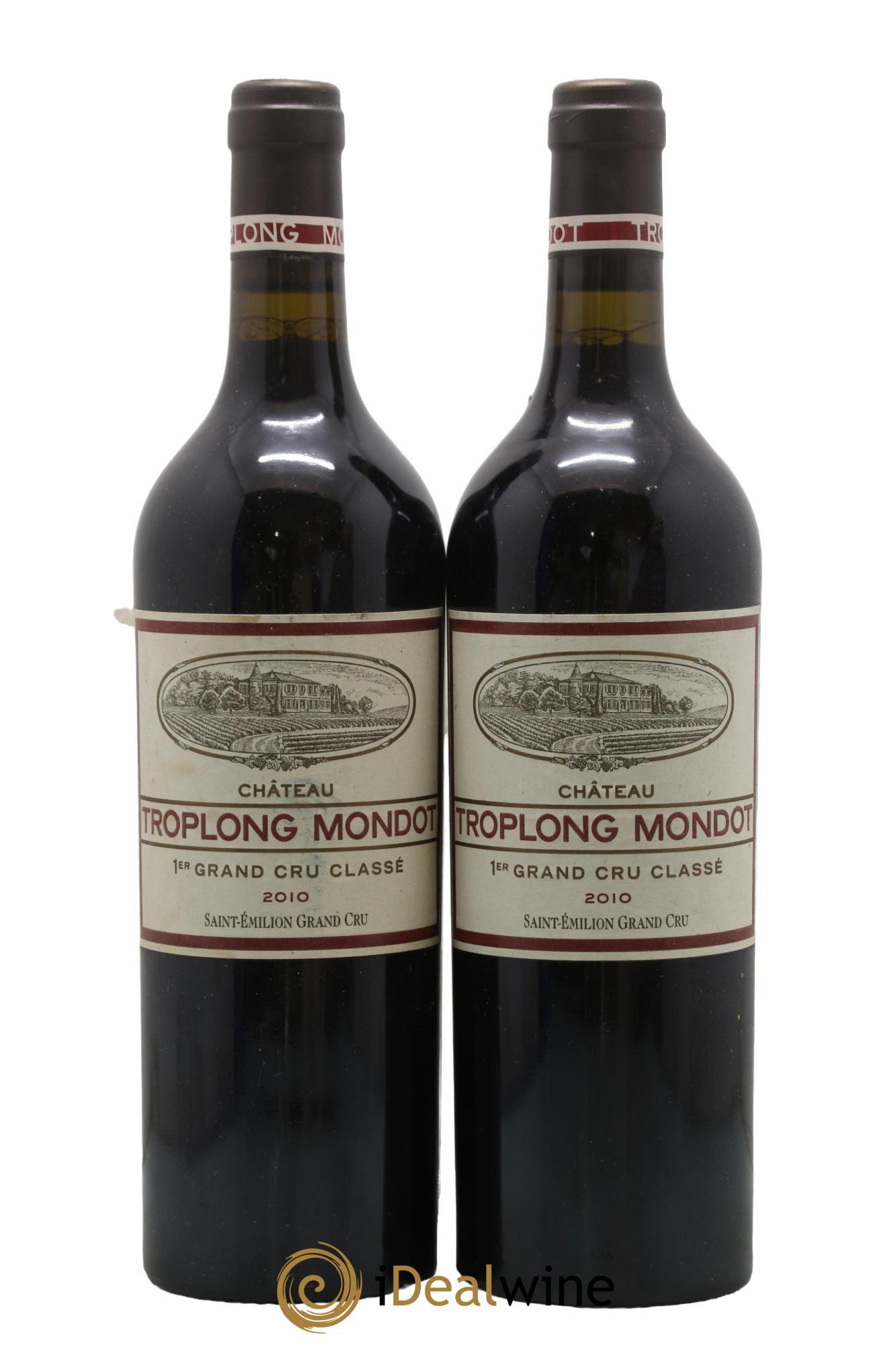 Château Troplong Mondot 1er Grand Cru Classé B 2010 - Lotto di 2 bottiglie - 0
