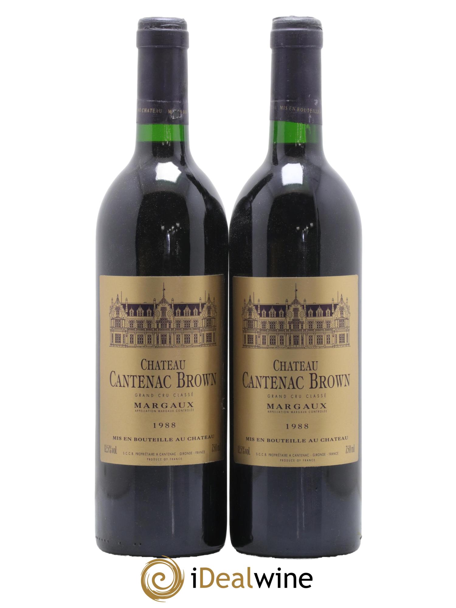 Château Cantenac Brown 3ème Grand Cru Classé 1988 - Lot de 2 bouteilles - 0