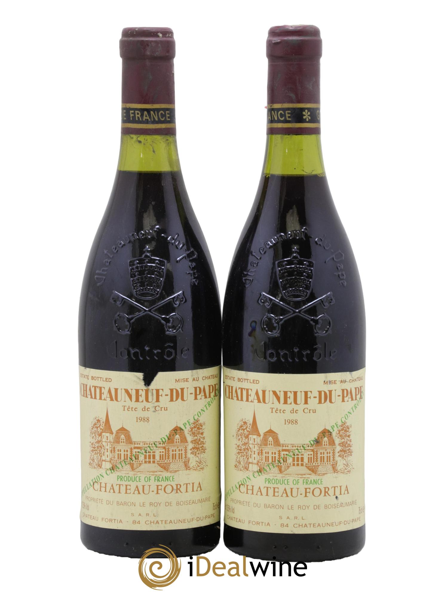 Châteauneuf-du-Pape Château Fortia 1988 - Lot de 2 bouteilles - 0