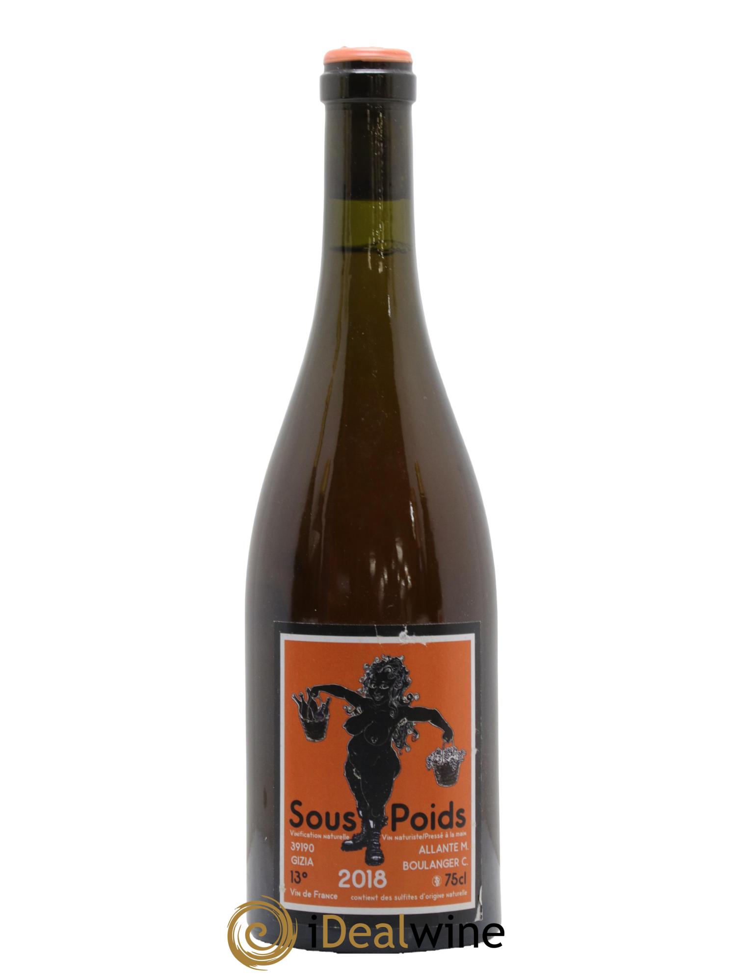 Vin de France Sous Poids Allante Boulanger Sous Poids Macération Allante Boulanger 2018 - Lot de 1 bouteille - 0