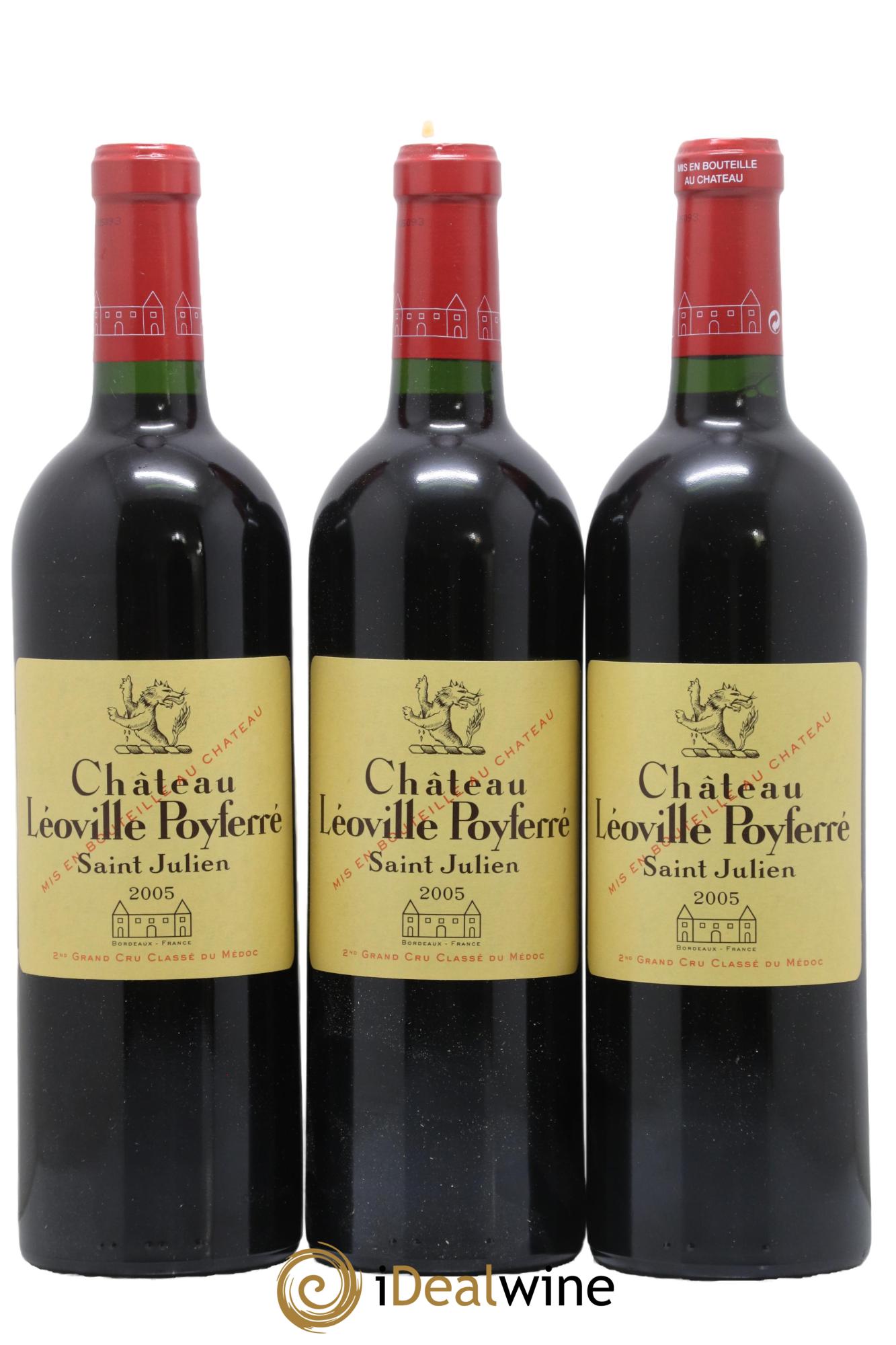 Château Léoville Poyferré 2ème Grand Cru Classé 2005 - Lot of 3 bottles - 0