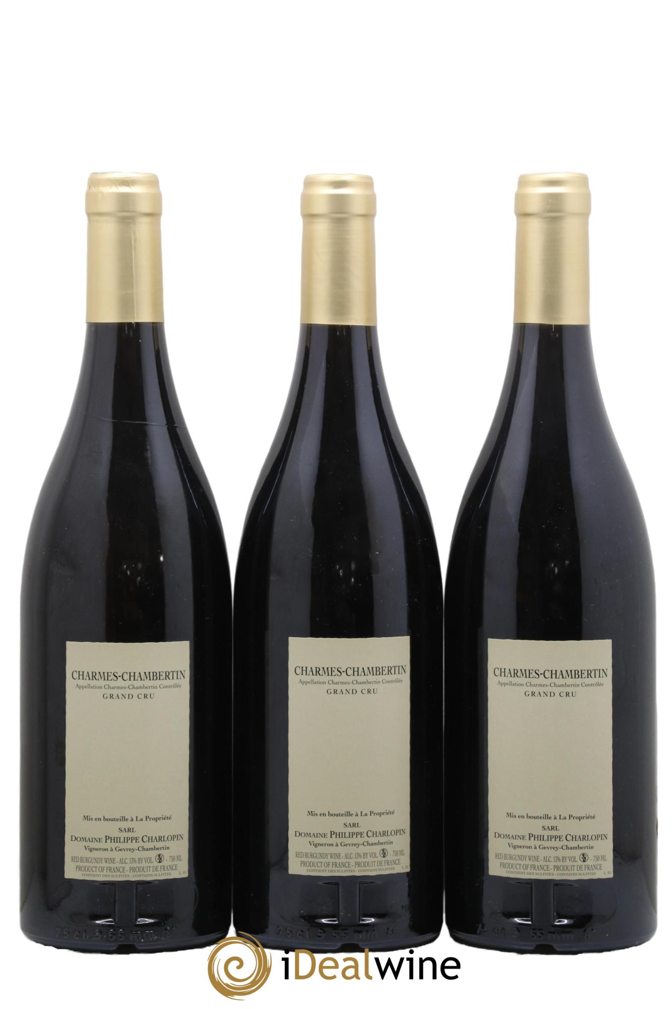 Charmes-Chambertin Grand Cru Charlopin-Parizot  2018 - Lot of 3 bottles - 1