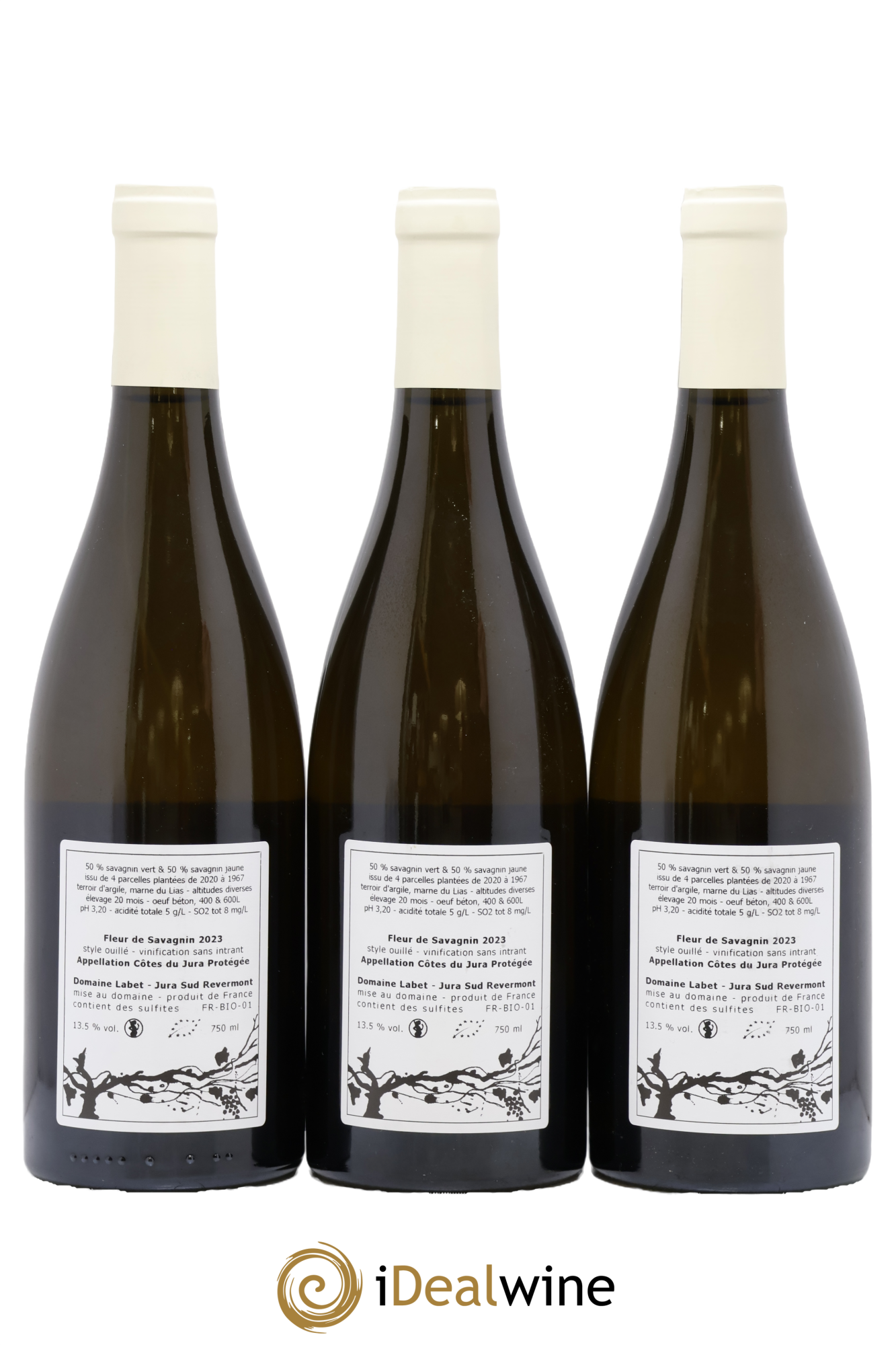 Côtes du Jura Fleur de Savagnin Romain - Julien  - Charline Labet 2023 - Lotto di 3 bottiglie - 1