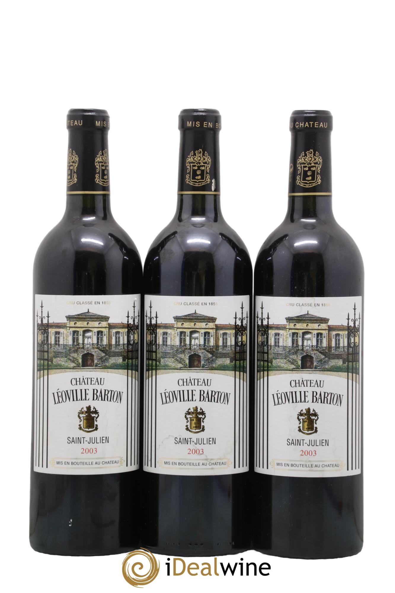 Château Léoville Barton 2ème Grand Cru Classé 2003 - Lot de 3 bouteilles - 0