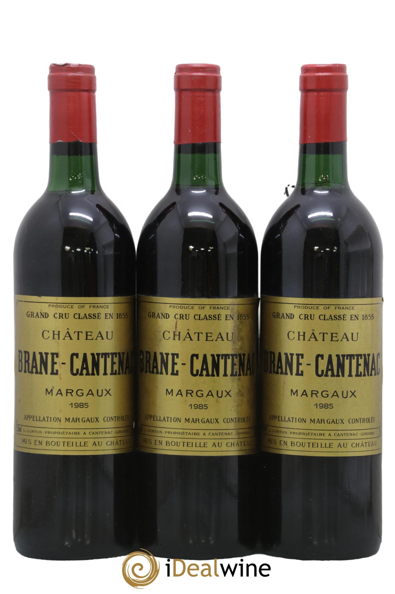 Château Brane Cantenac 2ème Grand Cru Classé 1985 - Lot de 3 bouteilles - 0