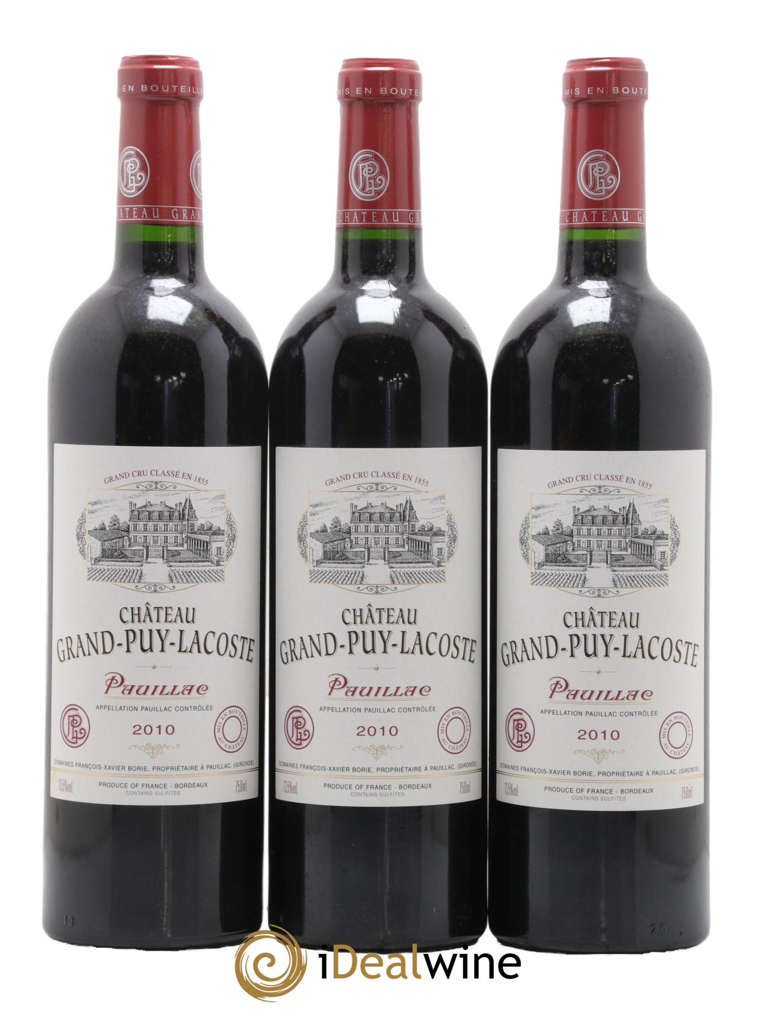 Château Grand Puy Lacoste 5ème Grand Cru Classé 2010 - Lot de 12 bouteilles - 1
