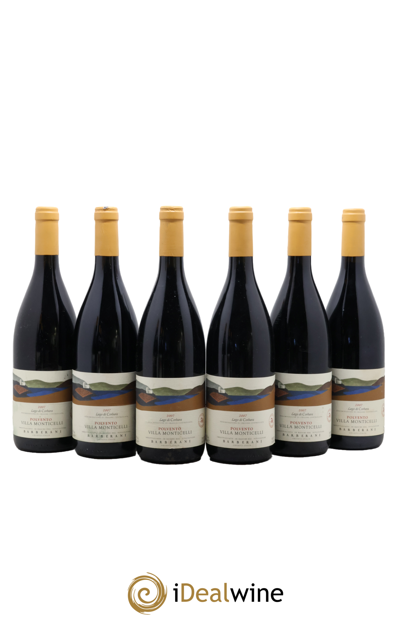 Ombrie Barberani Villa Monticelli Polvento Largo di Corbara 2007 - Lot de 6 bouteilles - 0