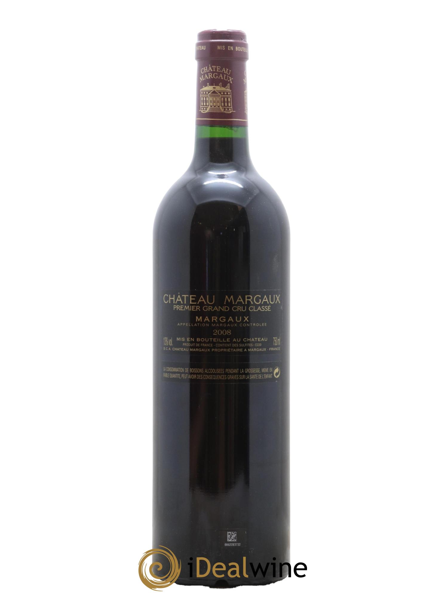 Château Margaux 1er Grand Cru Classé 2008 - Lot de 1 bouteille - 1