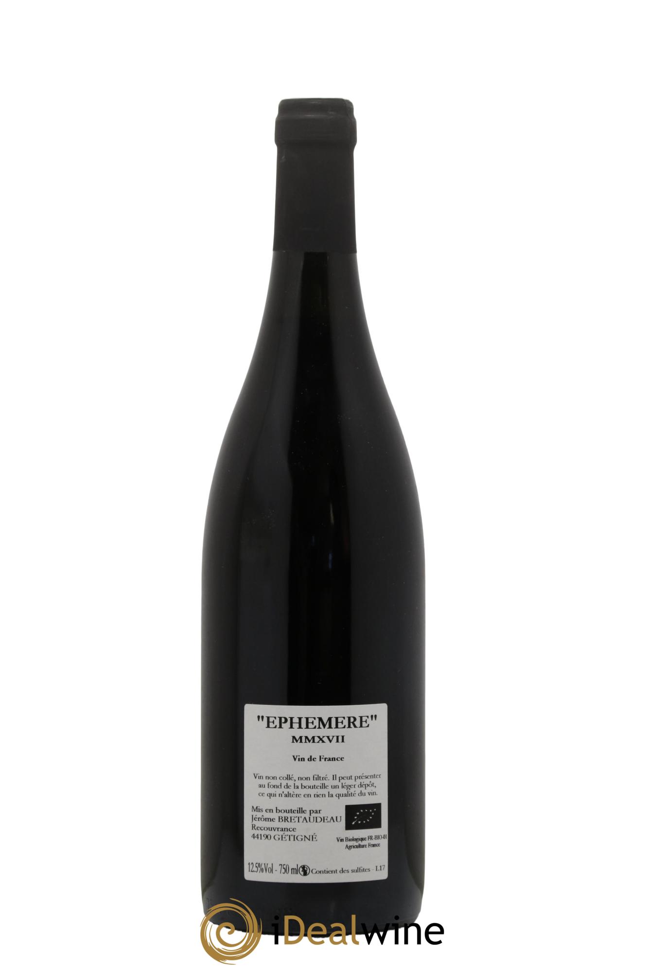 Vin de France Ephemère Jérôme Bretaudeau - Bellevue (Domaine de) 2017 - Lotto di 1 bottiglia - 1