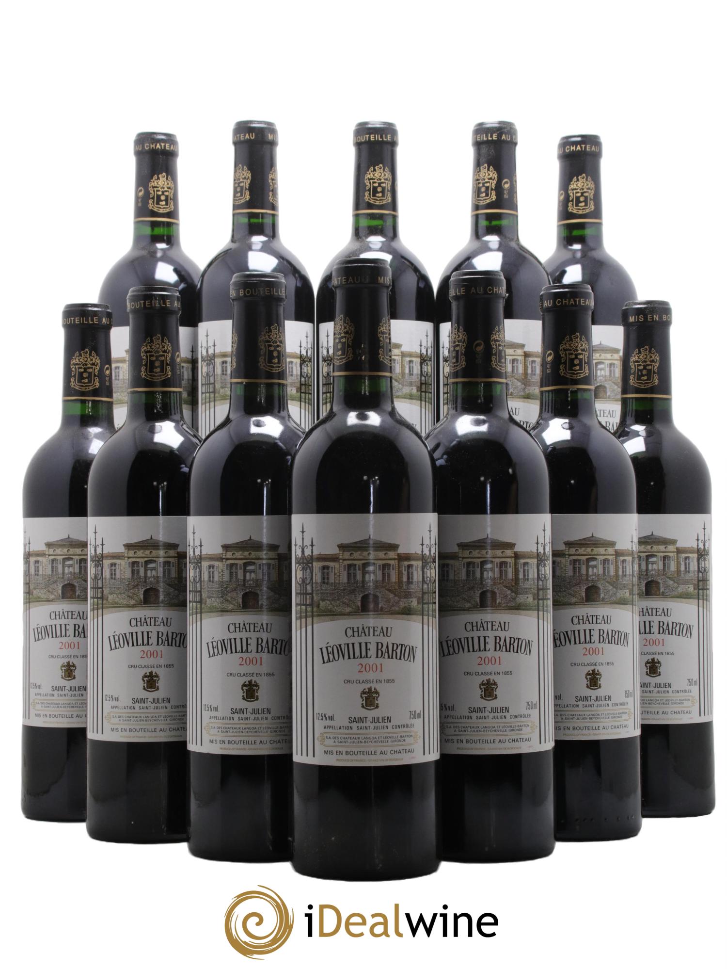 Château Léoville Barton 2ème Grand Cru Classé 2001 - Lot de 12 bouteilles - 0
