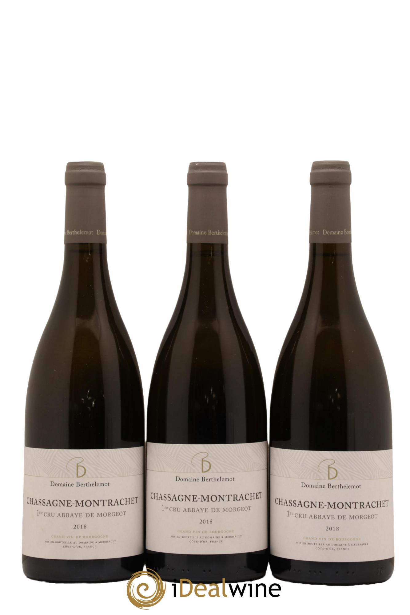 Chassagne-Montrachet 1er Cru Abbaye de Morgeot Berthelemot 2018 - Lot de 3 bouteilles - 0