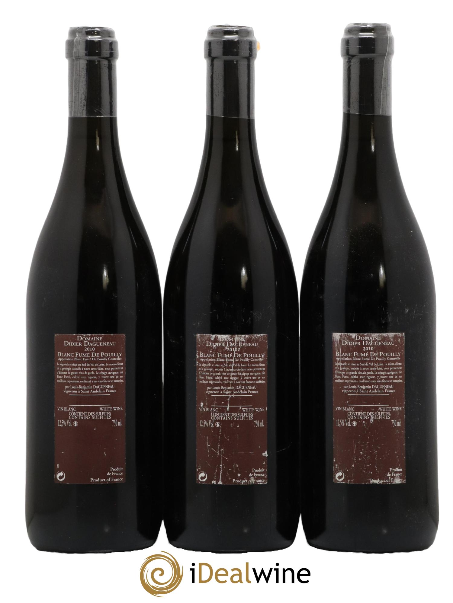 Vin de France (anciennement Pouilly-Fumé) Pur Sang Dagueneau (Domaine Didier - Louis-Benjamin) 2010 - Posten von 3 Flaschen - 1