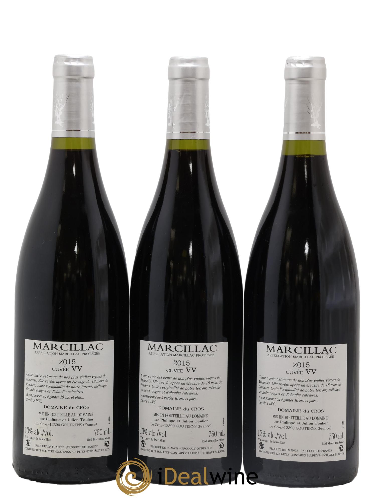 Marcillac Vieilles Vignes Le Domaine du Cros 2015 - Lot de 3 bouteilles - 1