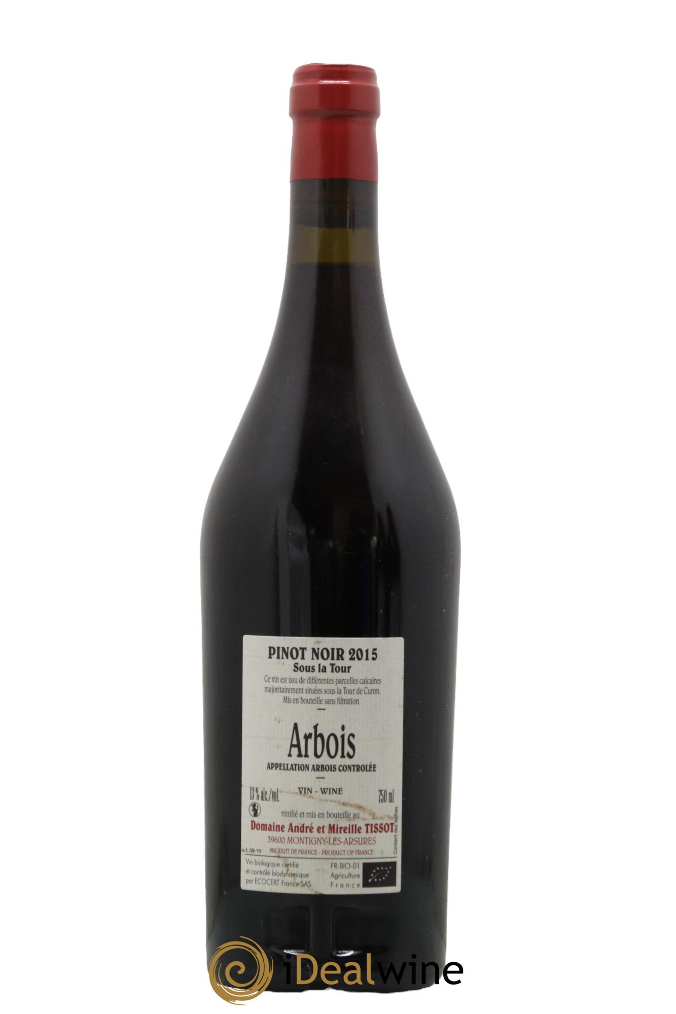 Arbois Sous la Tour Pinot Noir Bénédicte et Stéphane Tissot 2015 - Lot de 1 bouteille - 1