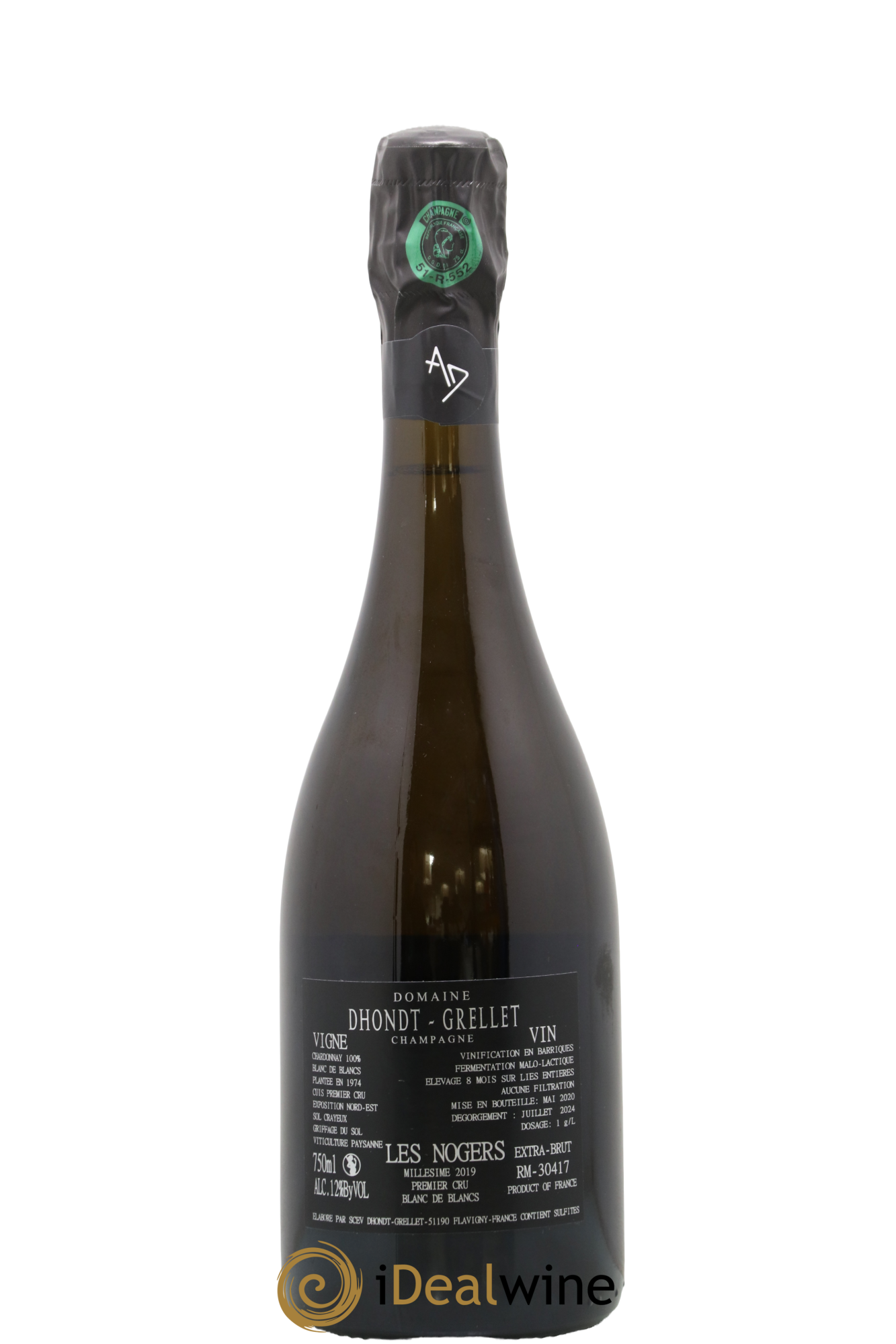 Les Nogers-Premier cru Blanc de Blancs Dhondt Grellet 2019 - Lot of 1 bottle - 1
