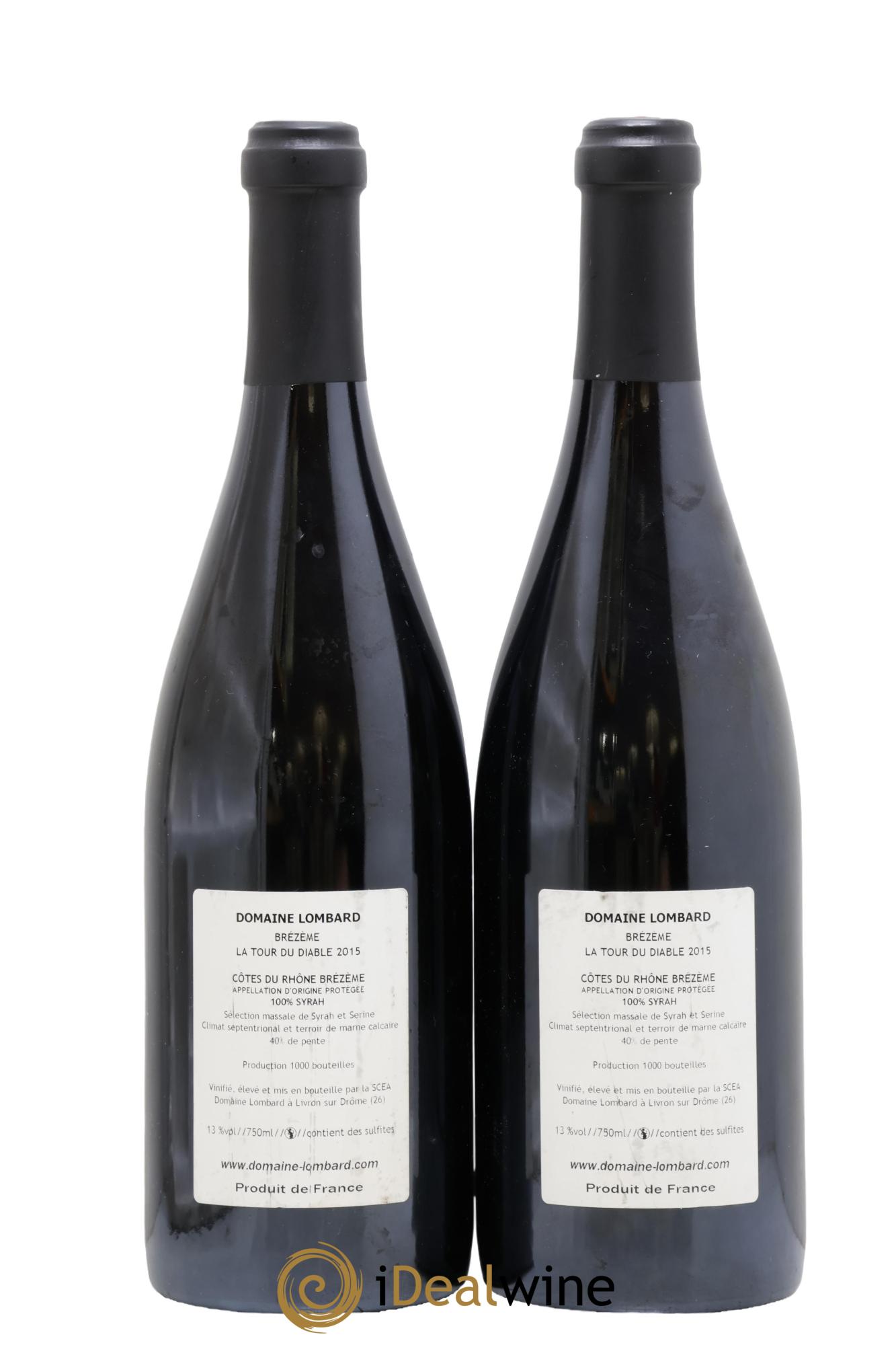 Côtes-du-Rhône Brézème La tour du diable Domaine Lombard 2015 - Lotto di 2 bottiglie - 1