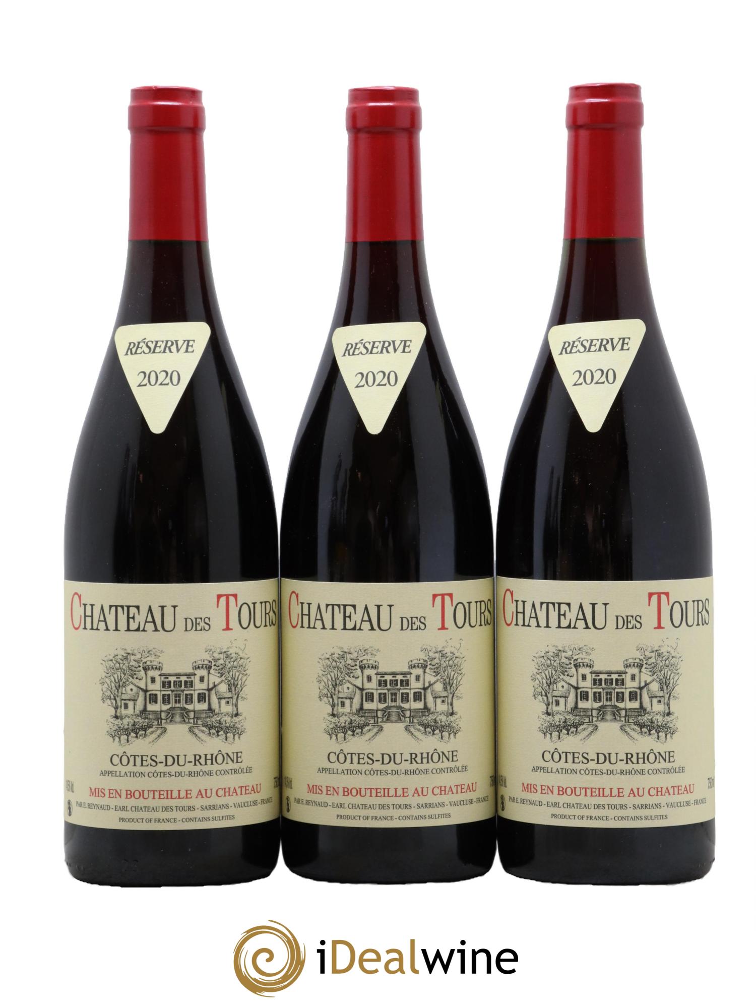 Côtes-du-Rhône Château des Tours Emmanuel Reynaud 2020 - Lot de 3 bouteilles - 0
