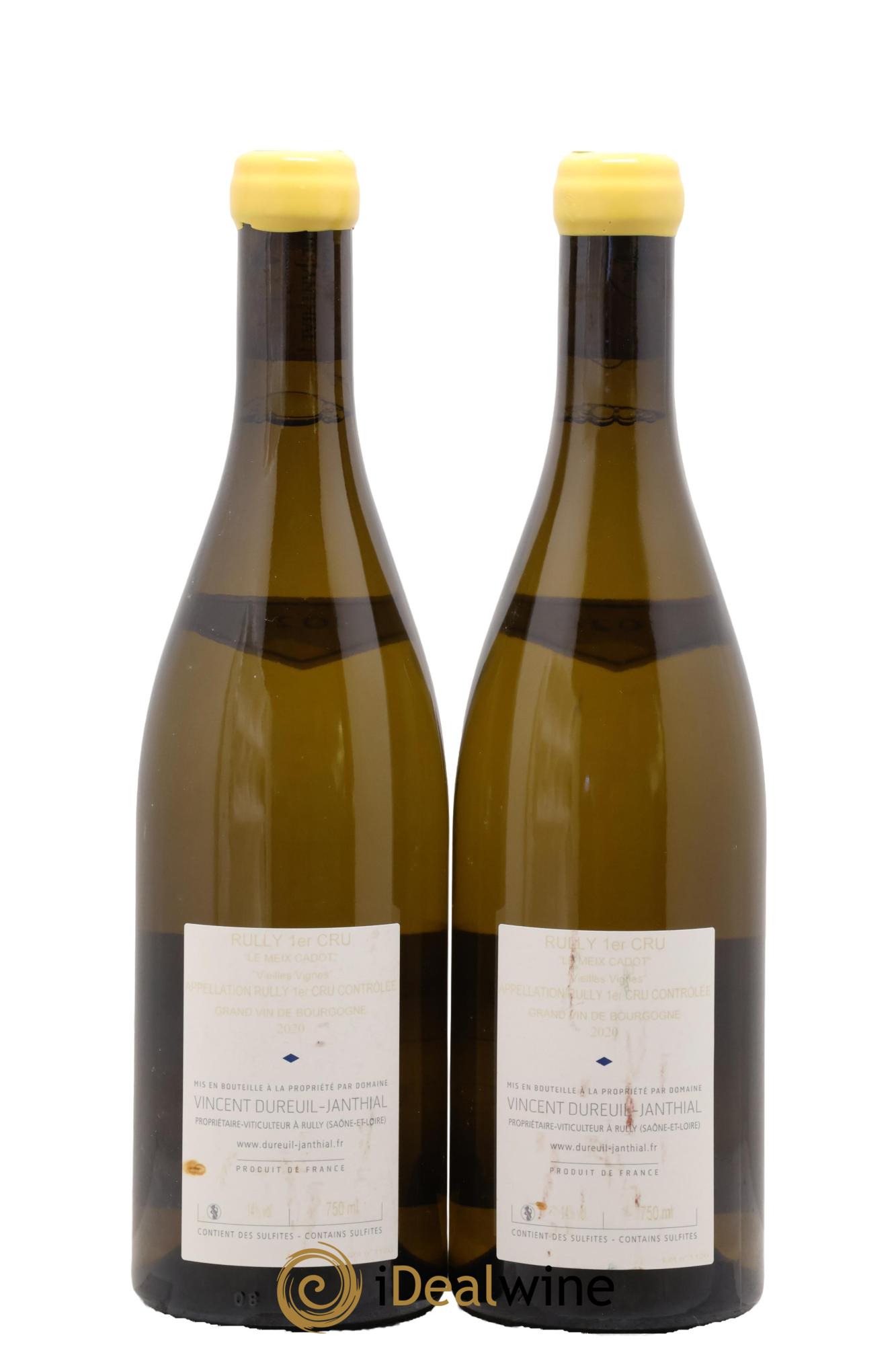 Rully 1er Cru Le Meix Cadot Vieilles Vignes Vincent Dureuil-Janthial 2020 - Posten von 2 Flaschen - 1