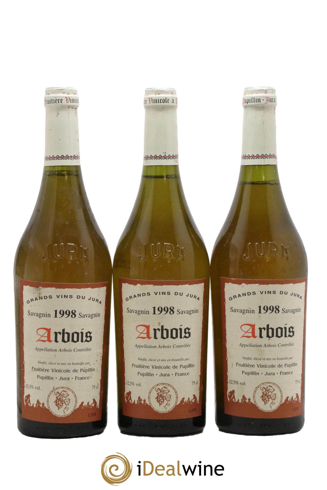 Arbois Fuitière Vinicole De Pupillin 1998 - Lotto di 3 bottiglie - 0