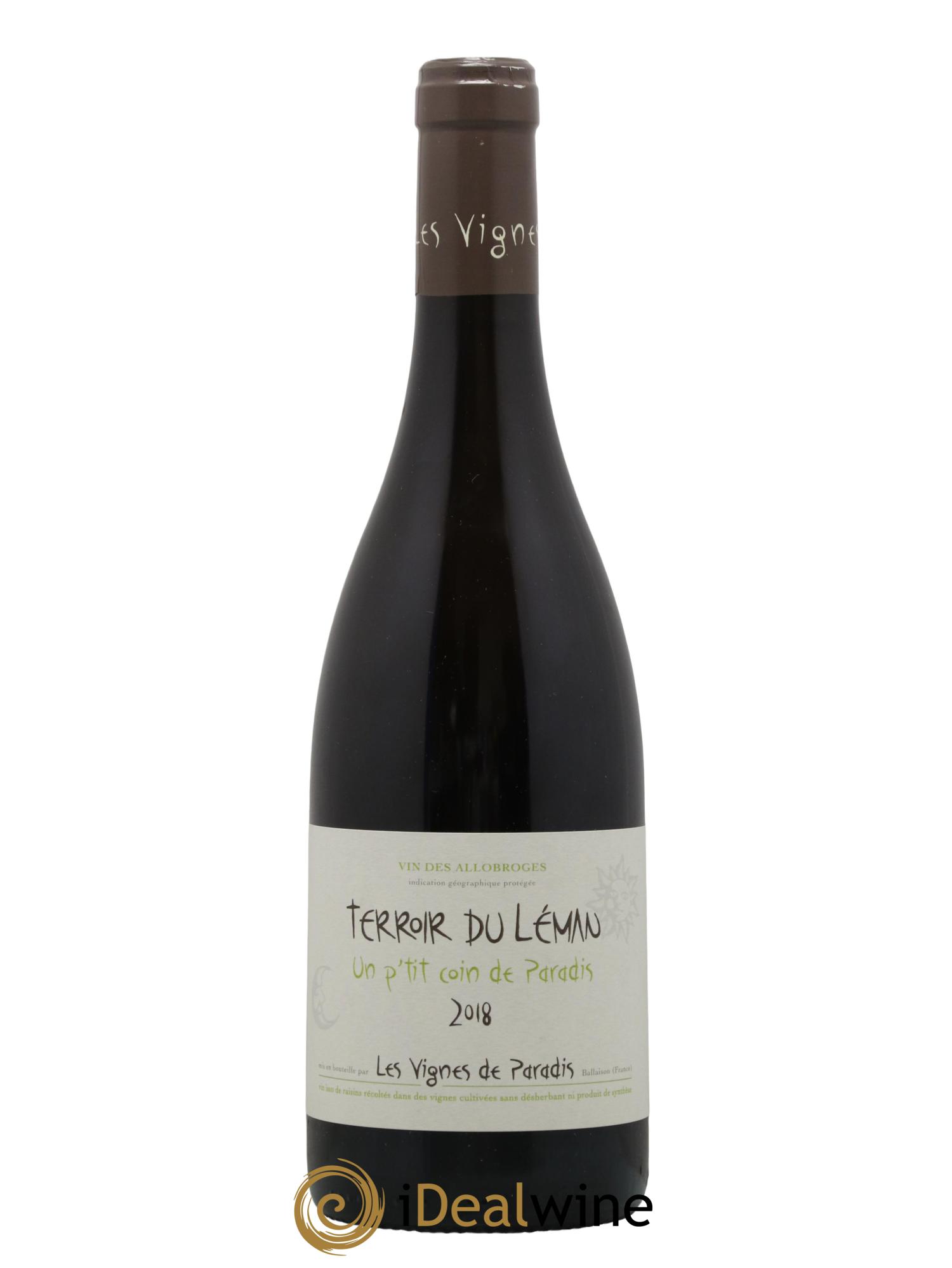 Vin des Allobroges Chasselas Un p'tit coin de paradis Les Vignes de Paradis 2018 - Lot de 1 bouteille - 0