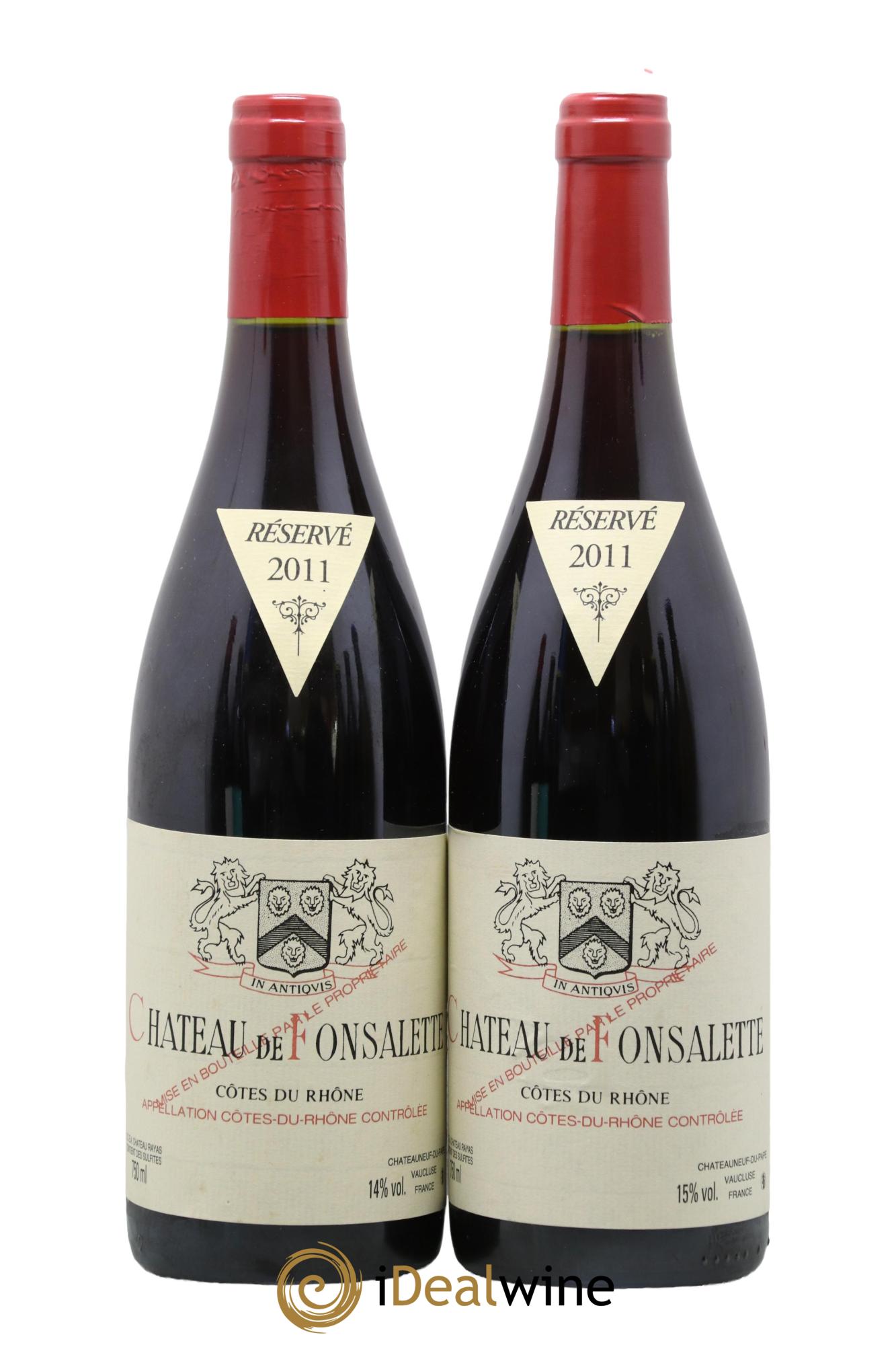 Côtes-du-Rhône Château de Fonsalette Emmanuel Reynaud 2011 - Lot de 2 bouteilles - 0